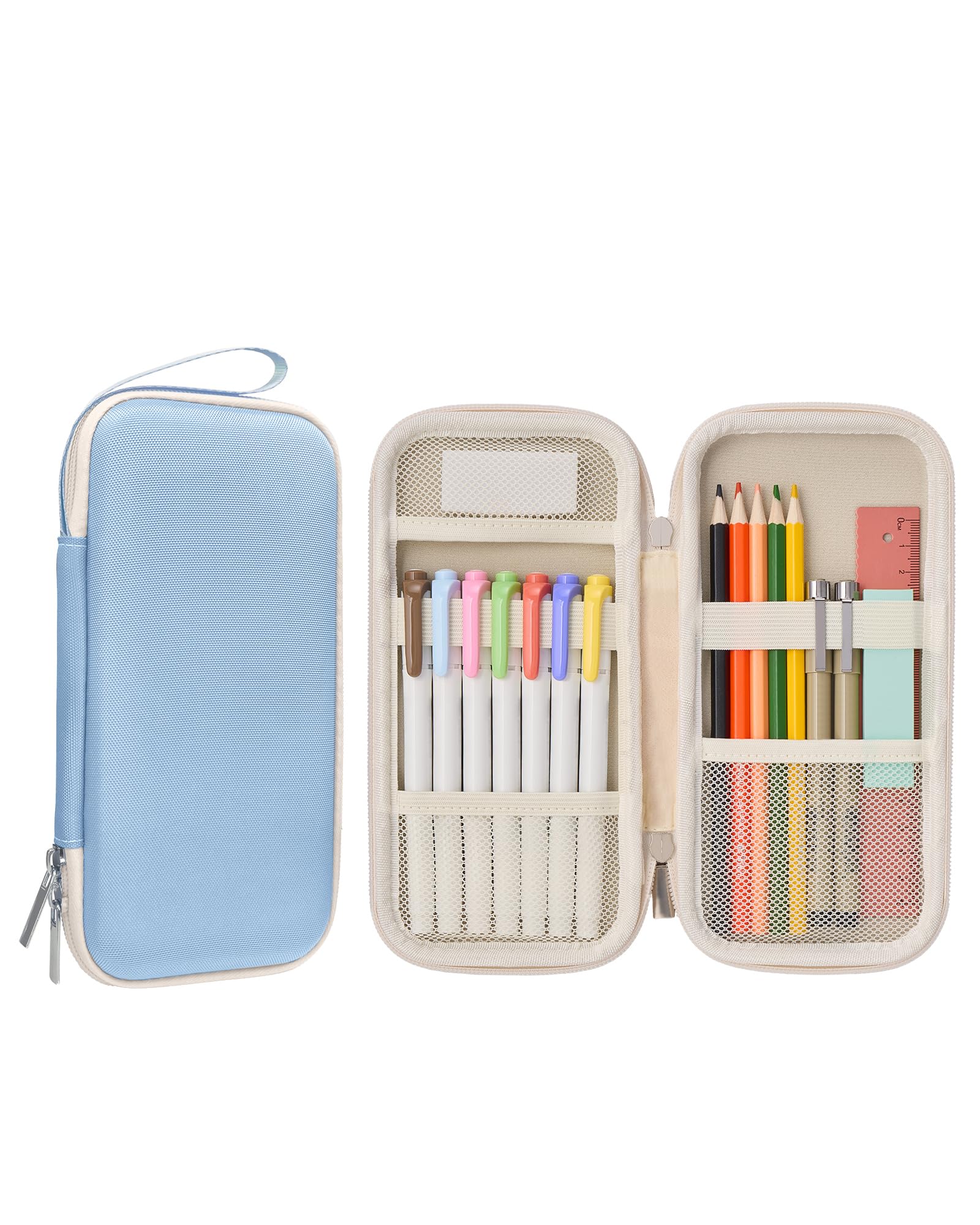 ProCase Slim Pen Pencil Case, Pen Organizer for School Office -Blue