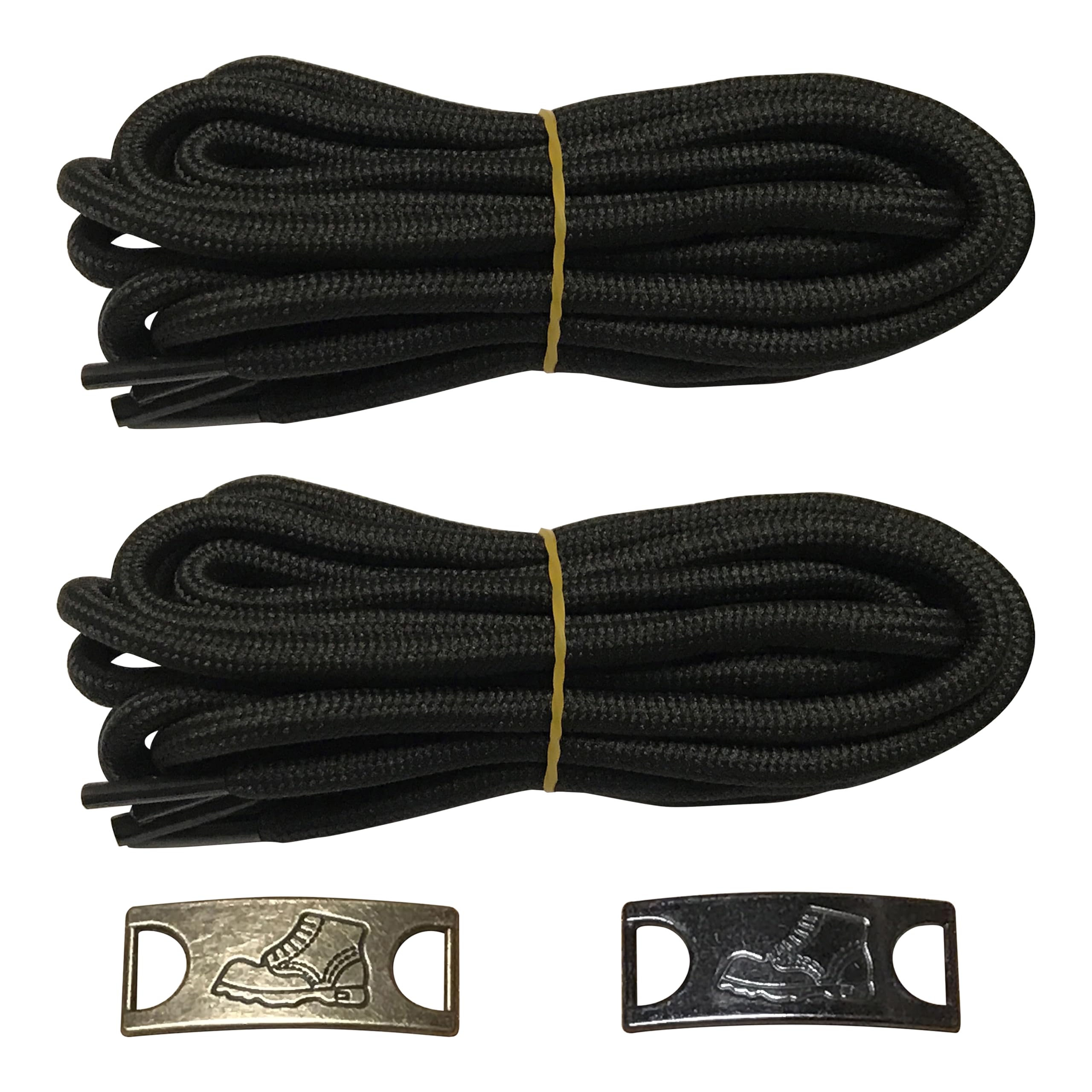 B&Q 2 Pairs Heavy Duty Round Boot Laces Shoelaces for Hiking Walking Construction Safety Work Boots Shoes