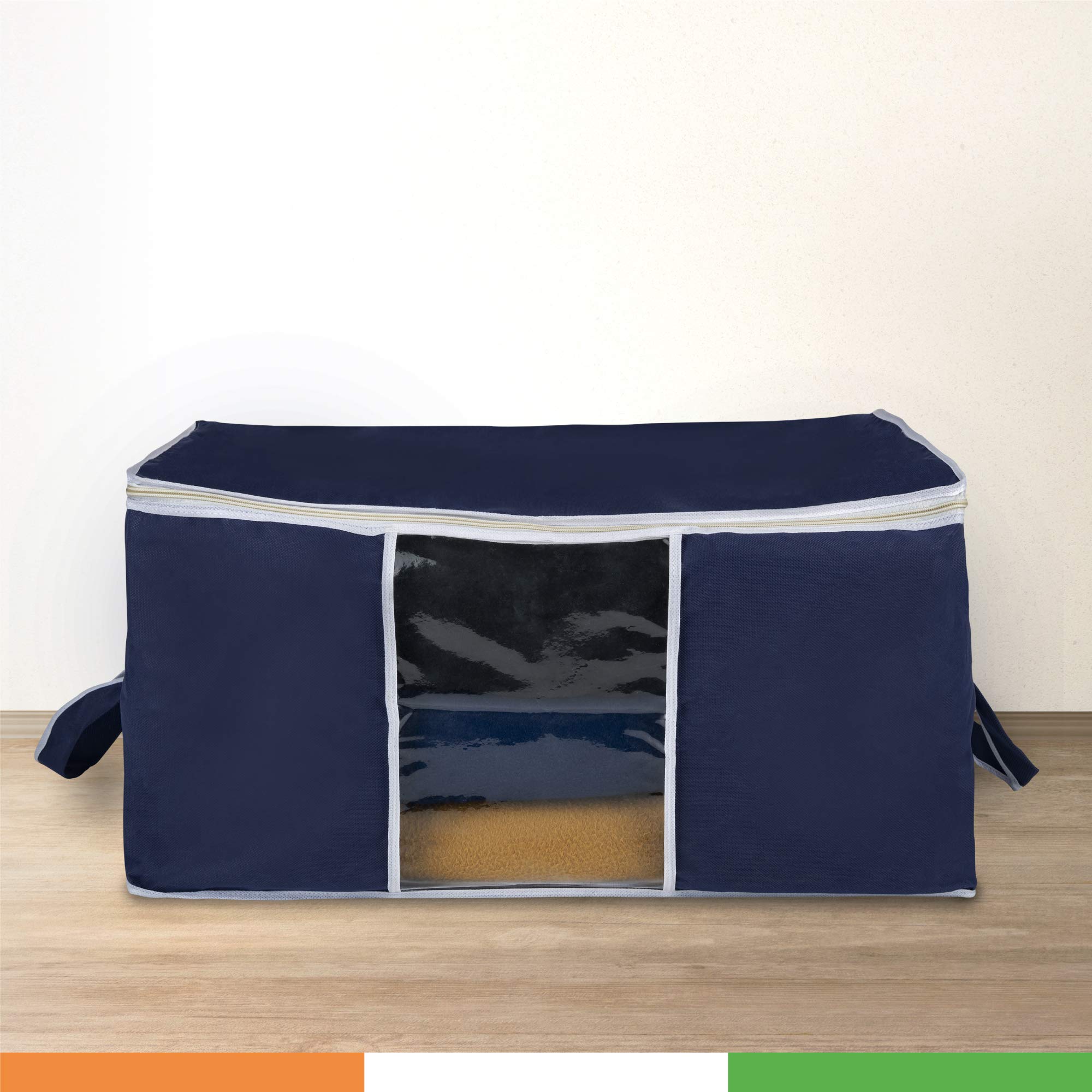 DURAWARE Extra-Large Wardrobe/Under Bed Storage Organiser with Duralight Fabric for Sarees, Shirts & More | Dust & Moisture Resistant | Pack of 1 (Blue)-image-2