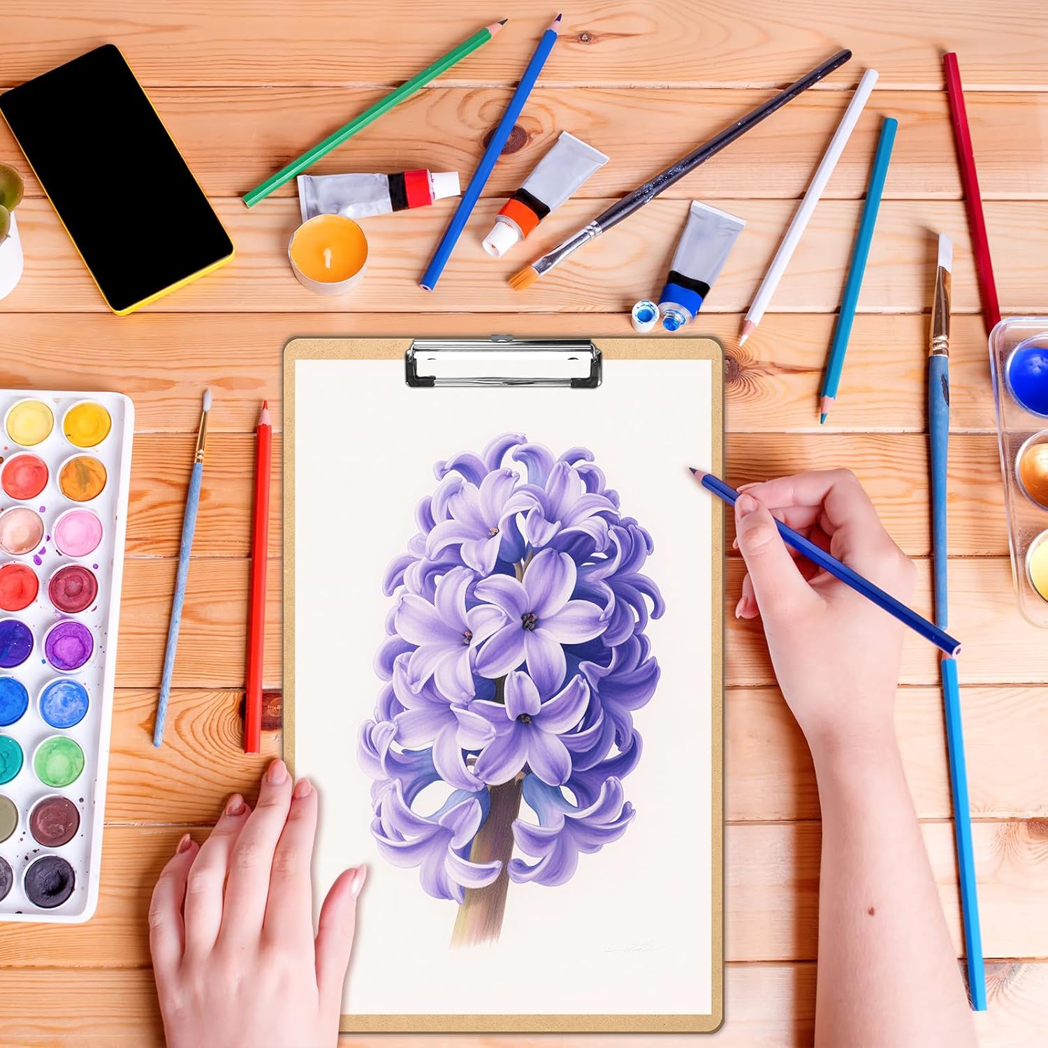 4 PCS Extra Large 11x17 Clipboard Clipboard, Wood Cleats with Low Profile Clips for Drawing, Sketching, and Art Boards, Horizontal Wood Lapping, Landscape Layout (3Mm Thickness) - Image 4