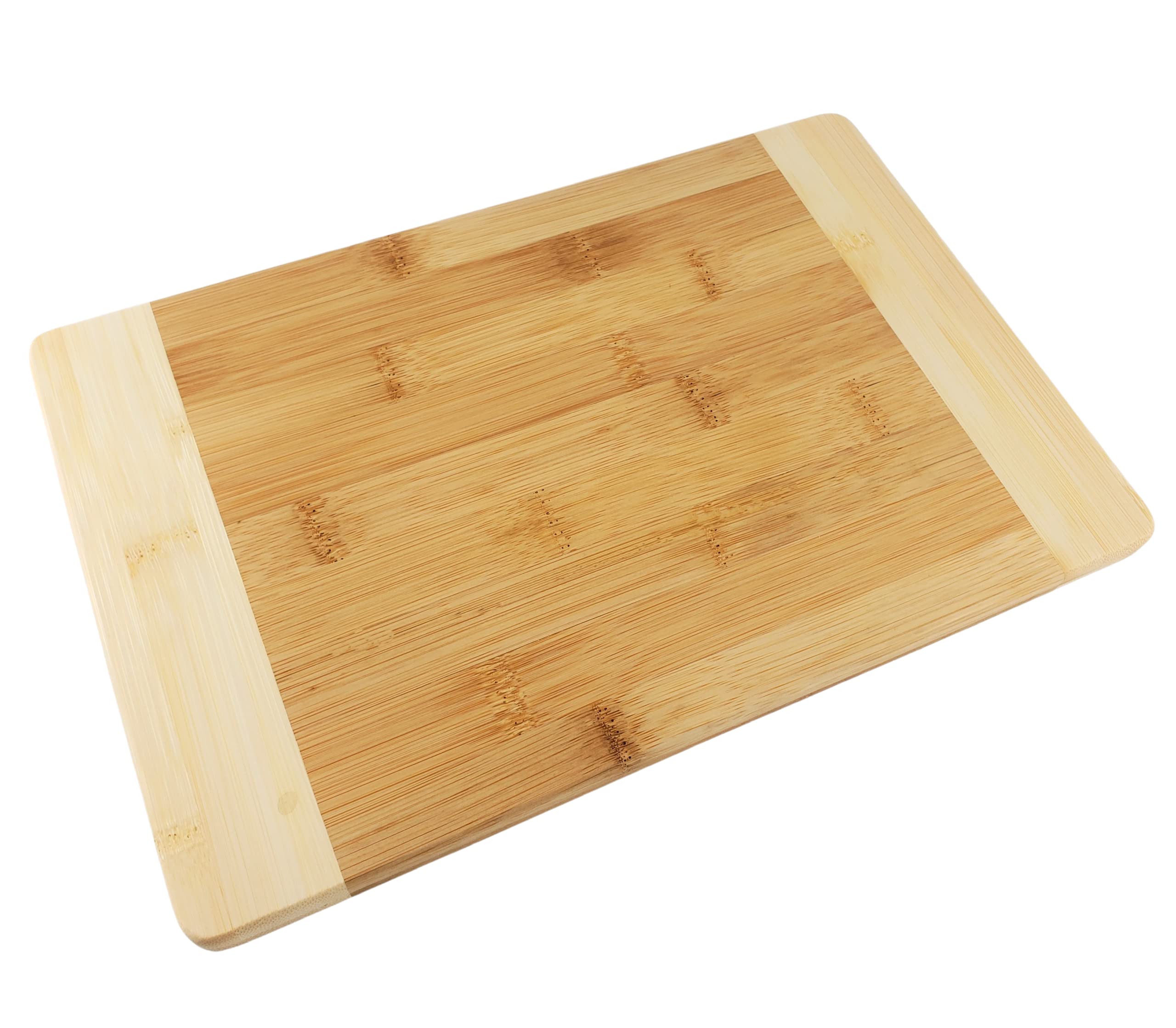 (12" X 8") Premium Natural Two Tone Bamboo Kitchen Cutting Board, Thick Sturdy Reversible Wood Serving Tray, Small Charcuterie Platter, Everyday Use, Engraved Gift, Home Deco, Wall Art