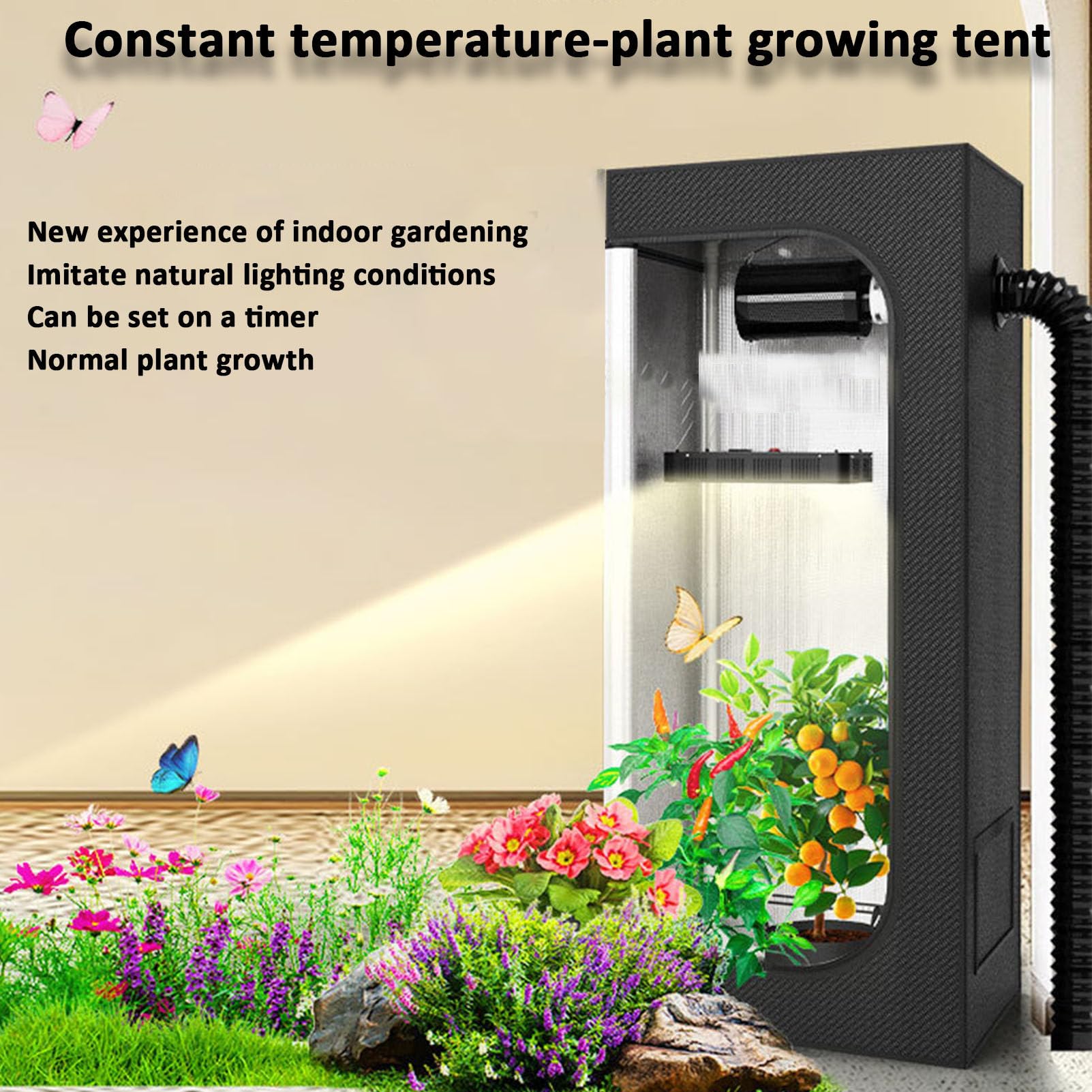Kit de armario de cultivo inteligente con luz LED, caja de propagación, armario de cultivo, invernadero para plantas de interior,70x70x160cm