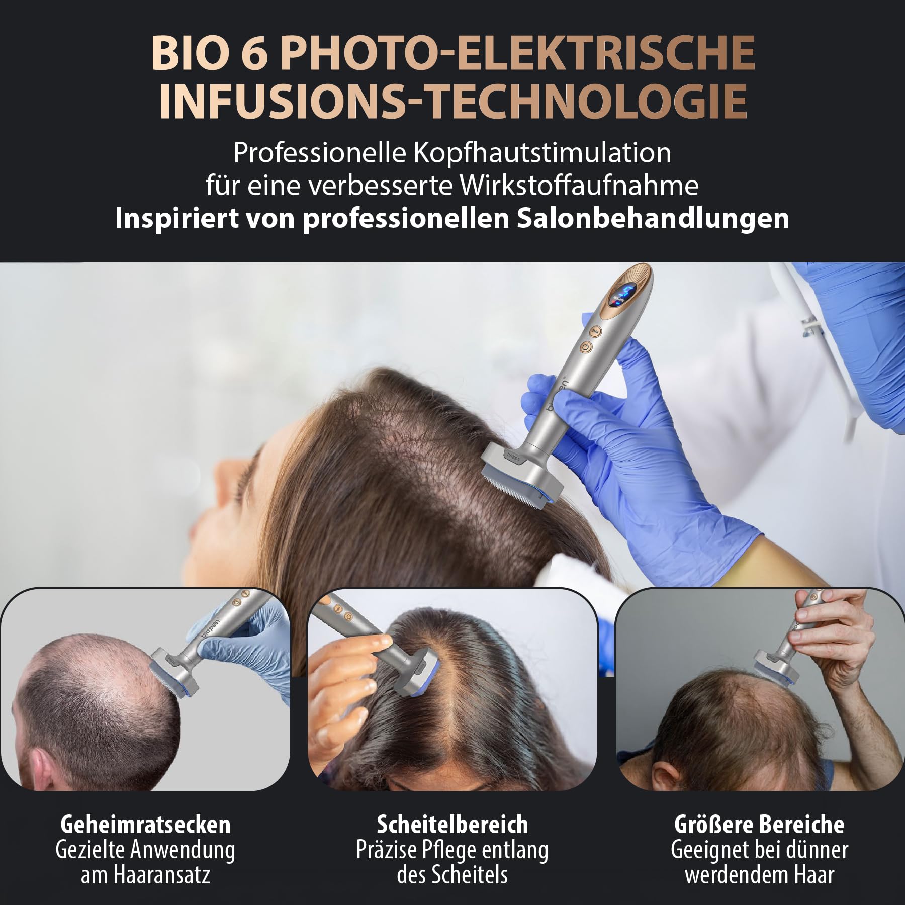 P-Beauty Derma Stamp BioPen BIO6 - mikroneedling Pen – Dermastamp z wyświetlaczem EMS i LED – urządzenie 4 w 1 do zapobiegania starzeniu się, ujędrniania skóry, zmarszczek, blizn potrądzikowych