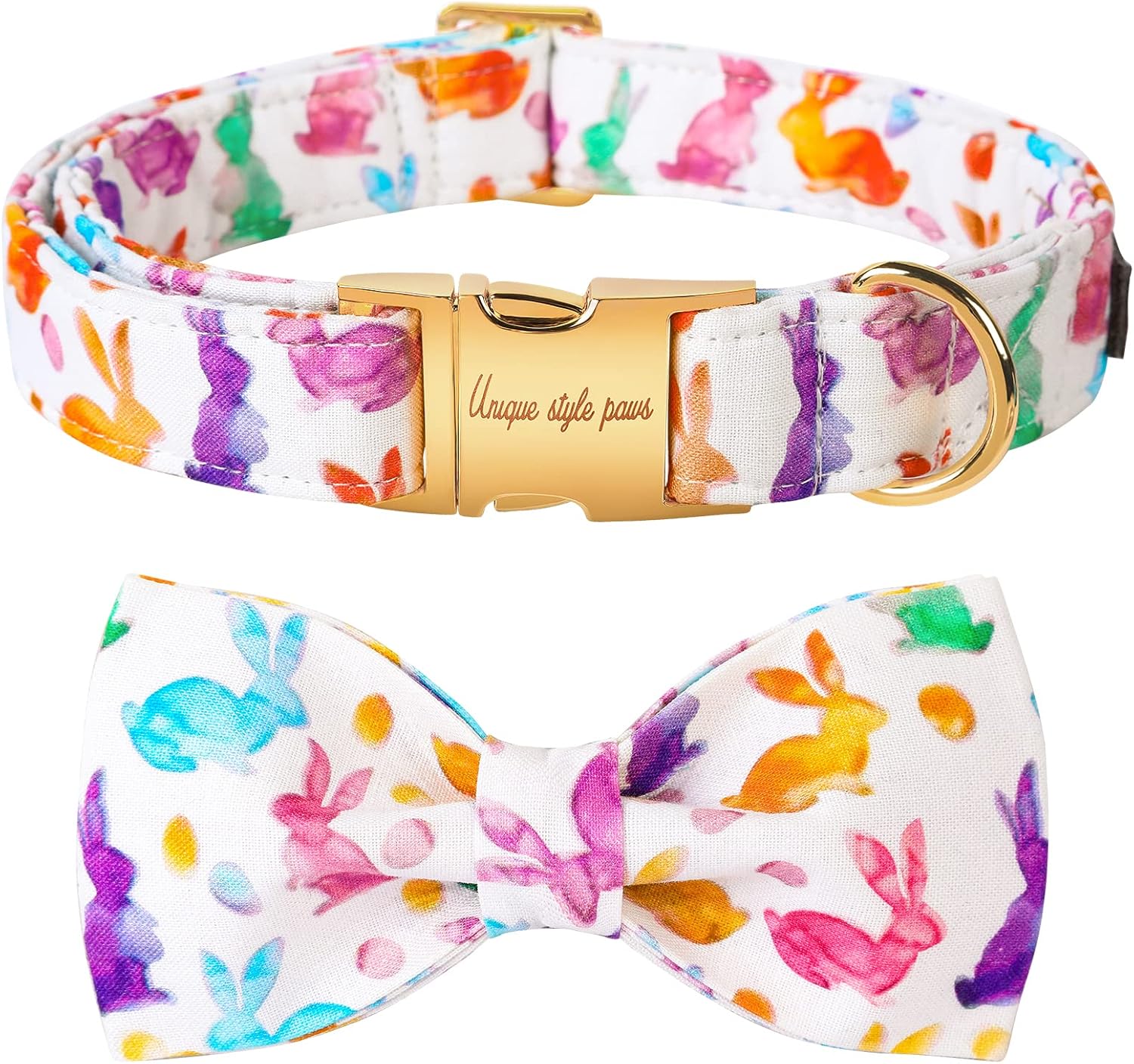 Unique style paws Easter Dog Collar, Holiday Bunny Eggs