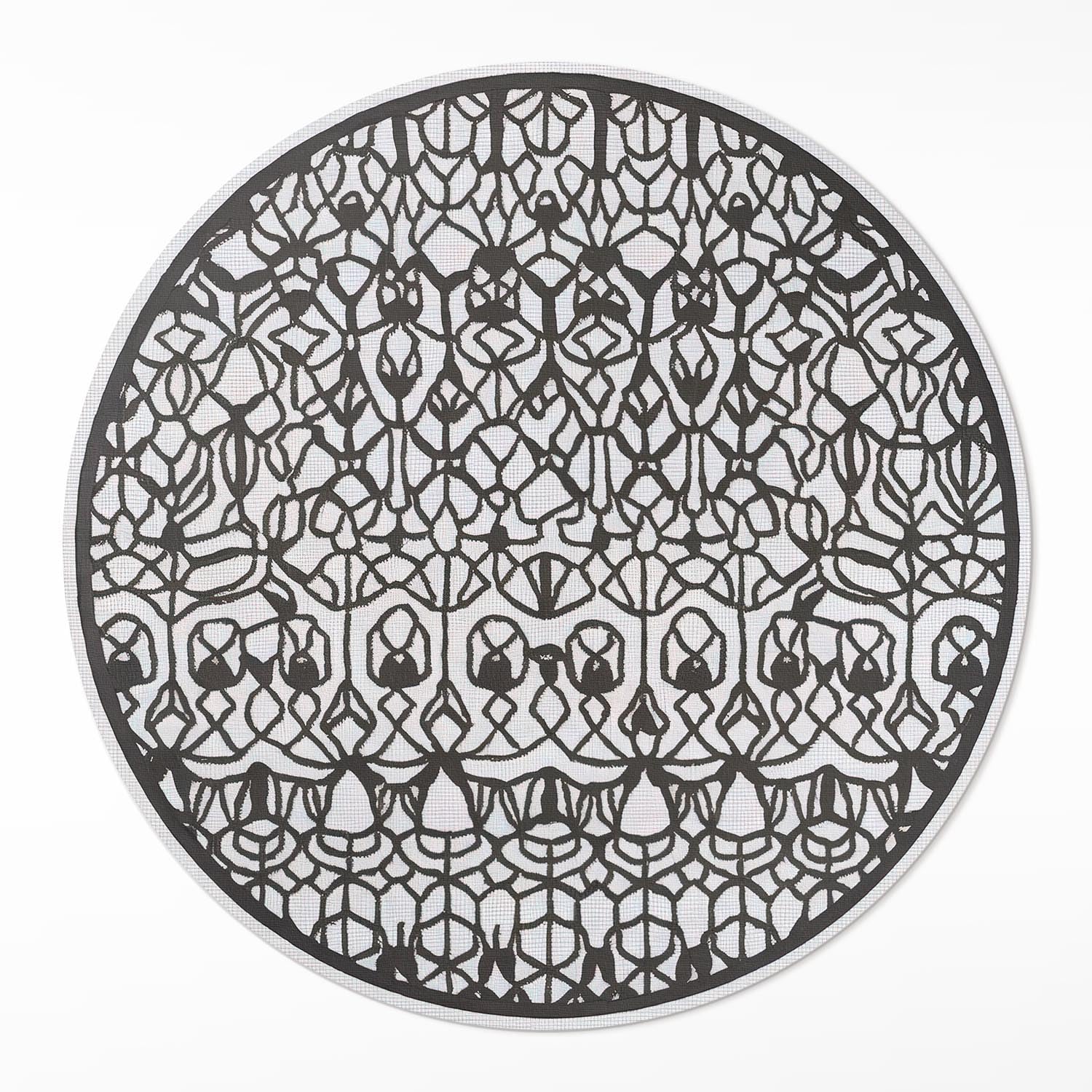 Tapis vinyle ø90 cm durable et élégant avec motif abstrait haut de gamme