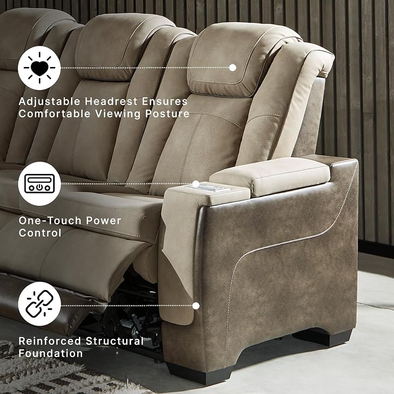 Signature Design by Ashley Next-Gen DuraPella Power Reclining Sofa, Sand image 4