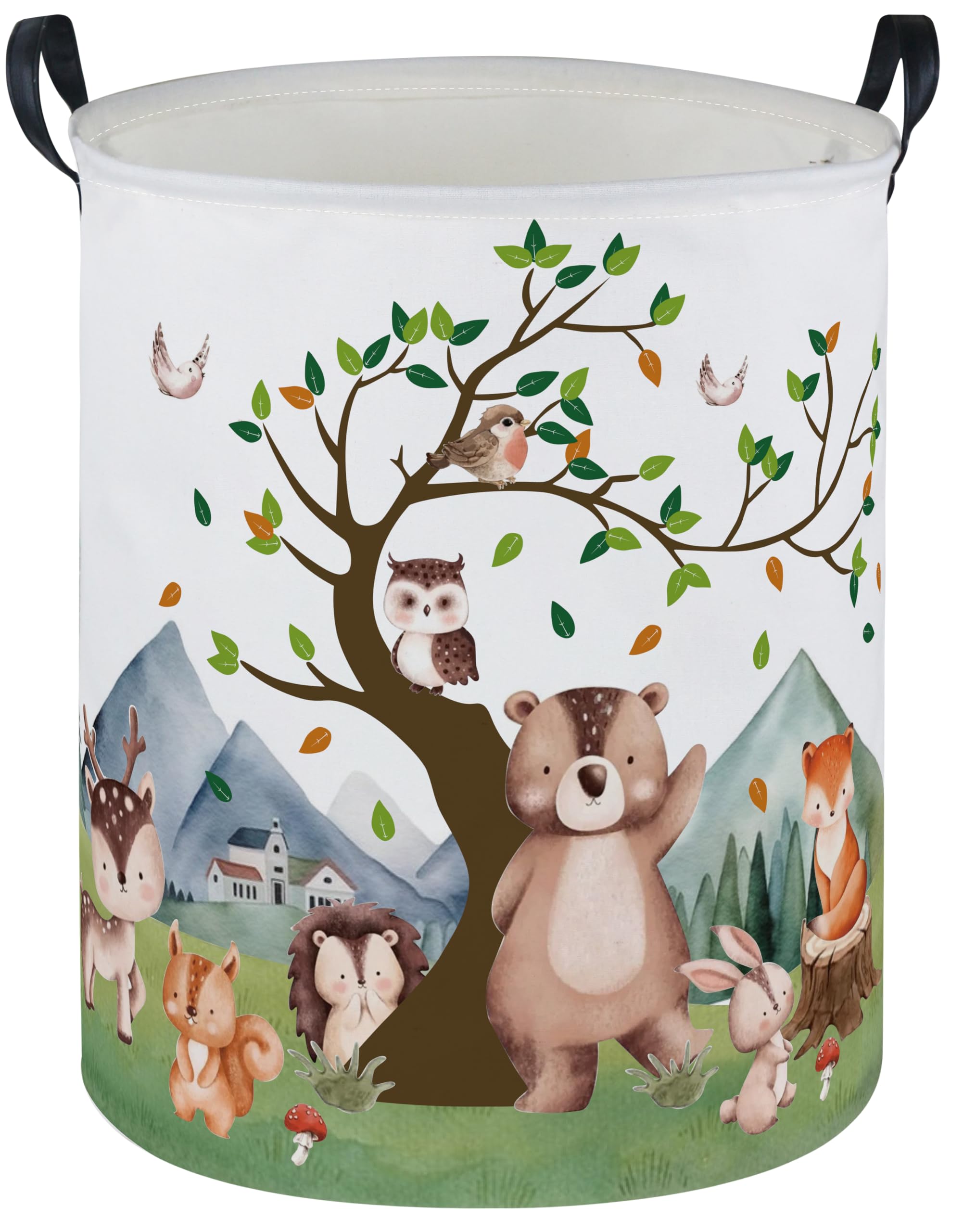 DDBASKET Kids Laundry Basket Animal Hamper for Nursery Woodland Hamper Cute Kids Storage Bin Organizer Room Decor for Home(Mountain animals) โ image 1