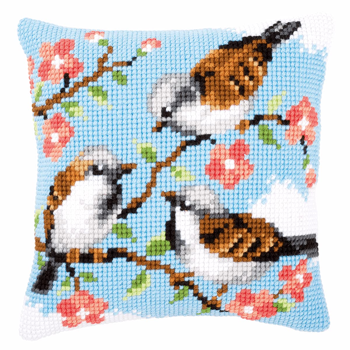 Vervaco N\A Cross Stitch Kit: Cushion: Birds Between Flowers, Na, 40 X 40Cm