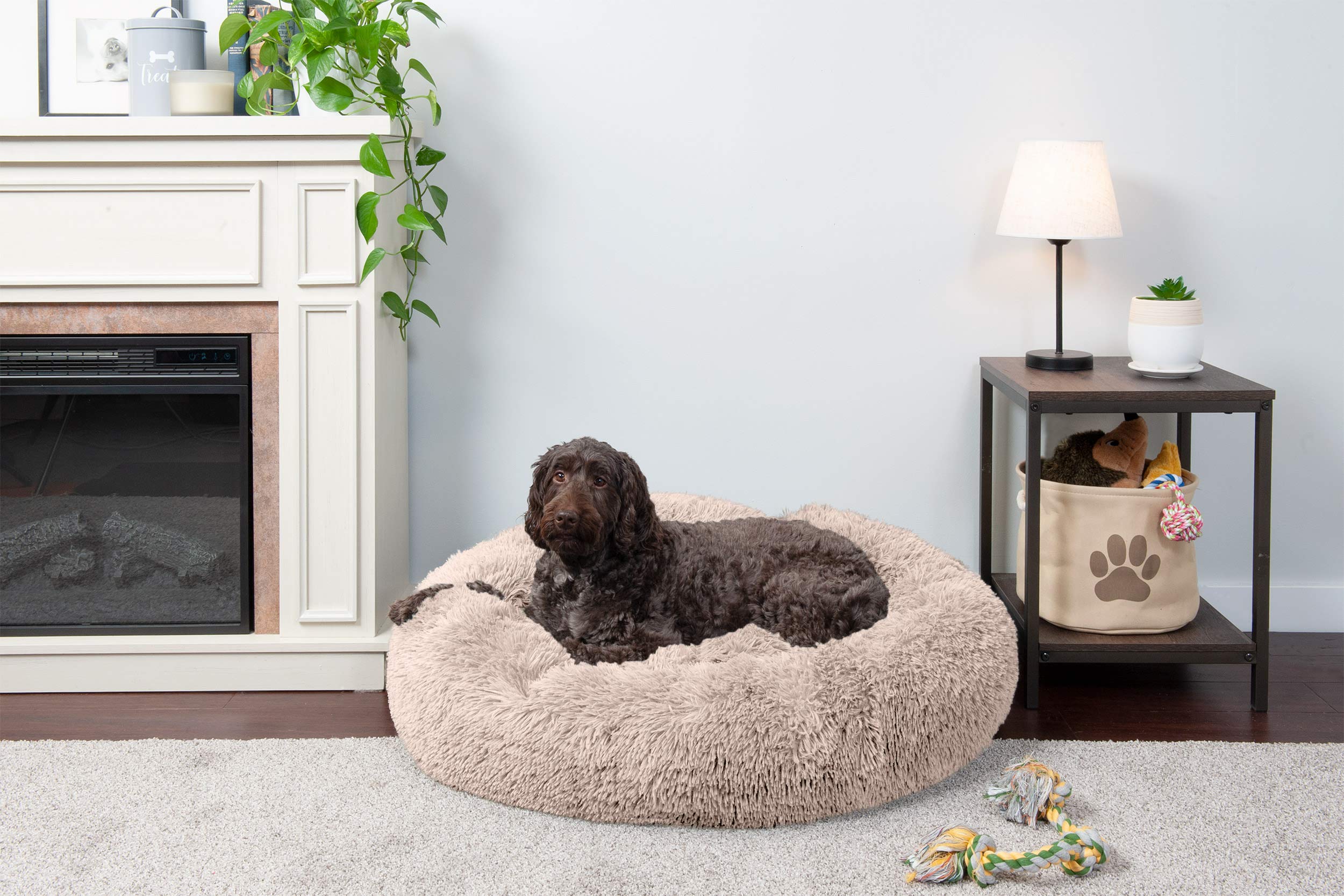 Furhaven Donut Beds for Small, Medium, and Large Dogs and Cats - Ultra Calming Plush Donut Bed, Beanbag Style Ball Bed, and More - Washable, Multiple Colors and Sizes