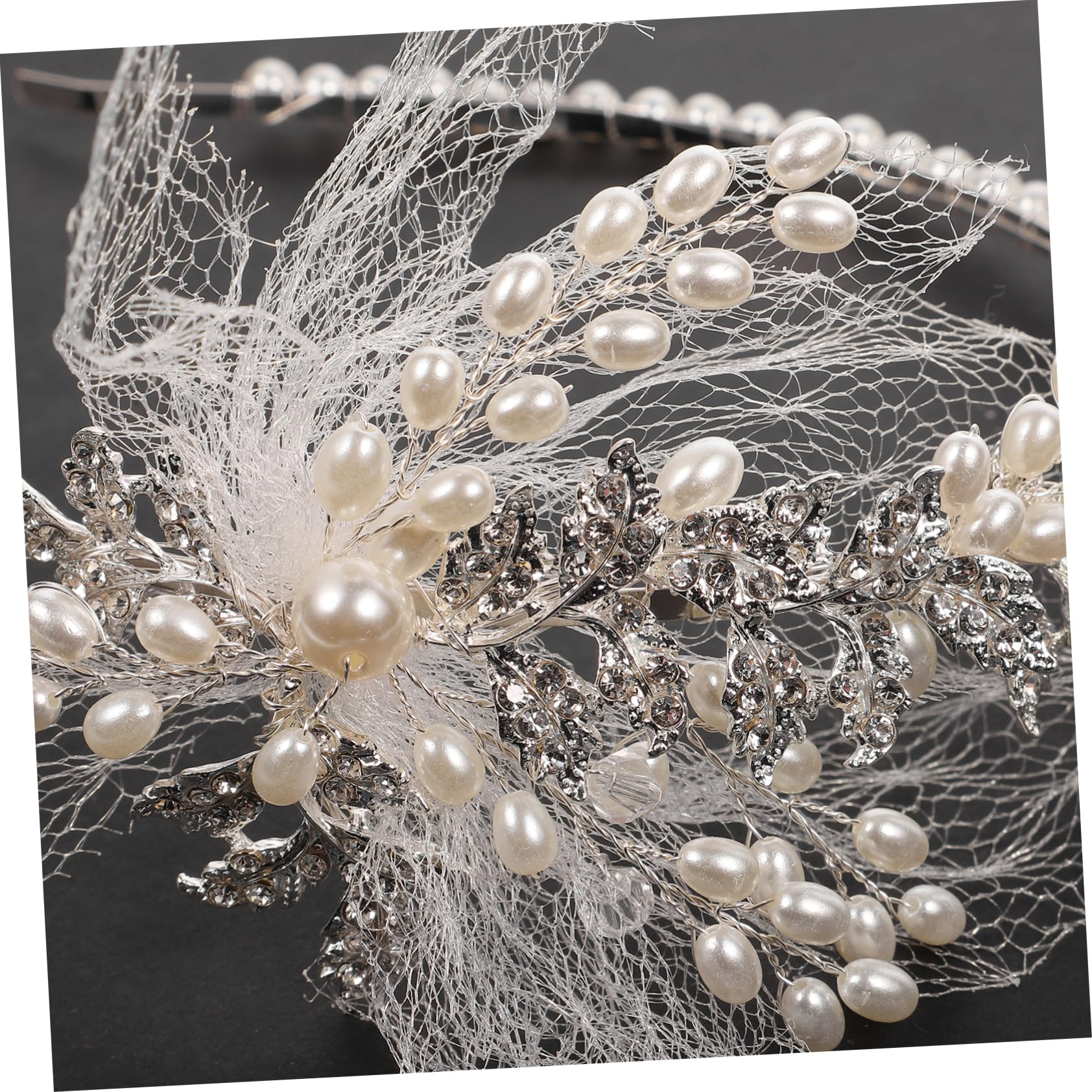 Beavorty Diadema Perlas Mujer 2 Piezas Diademas De Para Mujer Tocado De Vid De Boda De Vintage Boda Con Cristales De Romántica Novia Manual Velo