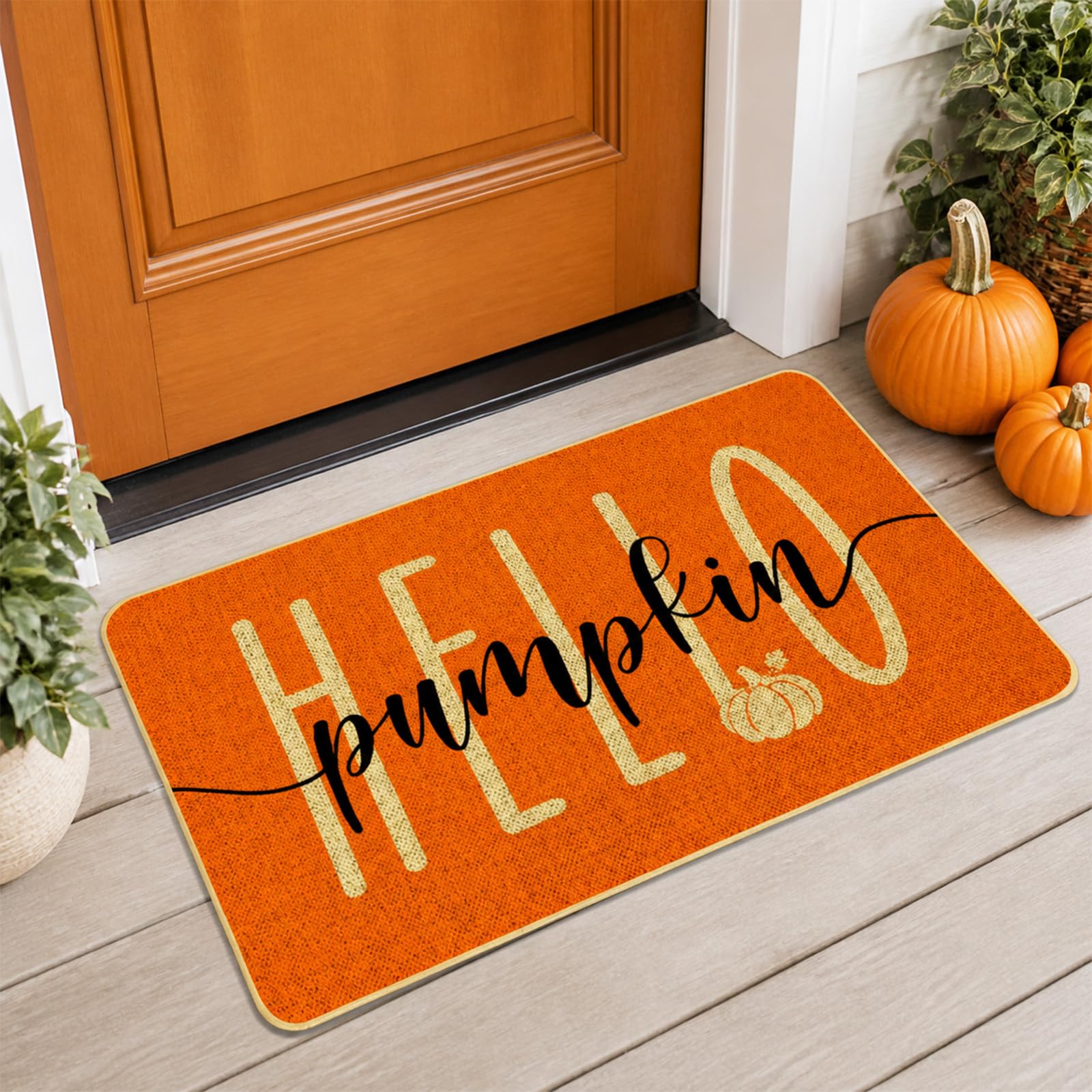 Autumn Door Mat Thanksgiving Day Autumn Welcome Decorative Pumpkin Doormat