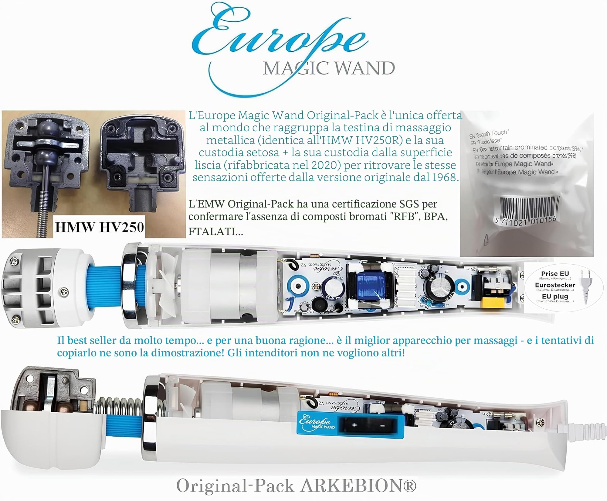 Europe Magic Wand ARKEBION® Original-Pack: Smooth Touch, Silky Touch e RFID