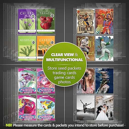 Miniatura 4 de 200 bolsillos organizadores de almacenamiento de semillas (paquete de 25) ranuras tamaño 3.5 x 5, 4 bolsillos organizador de semillas de jardín,