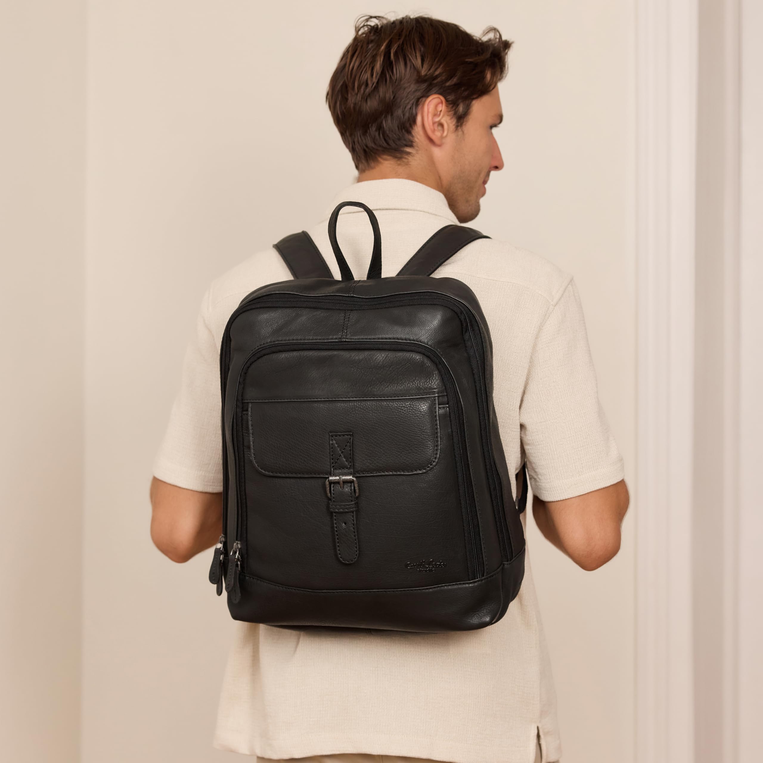 Gusti Leder Rucksack für Damen & Herren – Niki | Vintage Lederrucksack aus pflanzlich gegerbtem Rindsleder | 15.6" Laptopfach | Praktische Fächer & stilvolles Design
