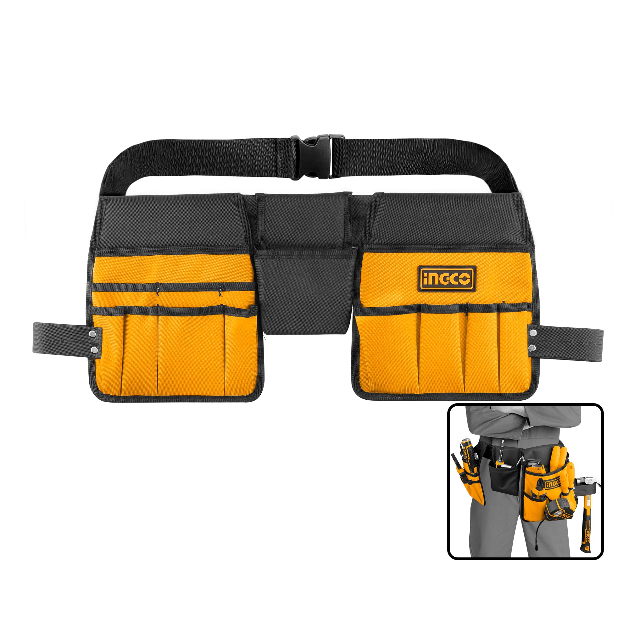 INGCO Tools Bag, Adjustable Belt (92-127cm), Made of Oxford Fabric-image-43