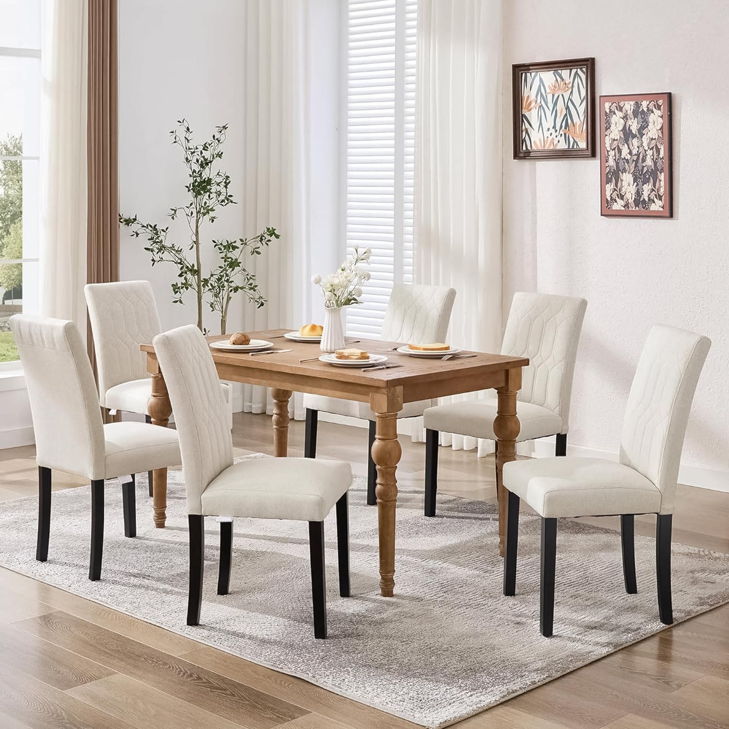 Photo 1 of VECELO Upholstered Dining Chairs Set of 6