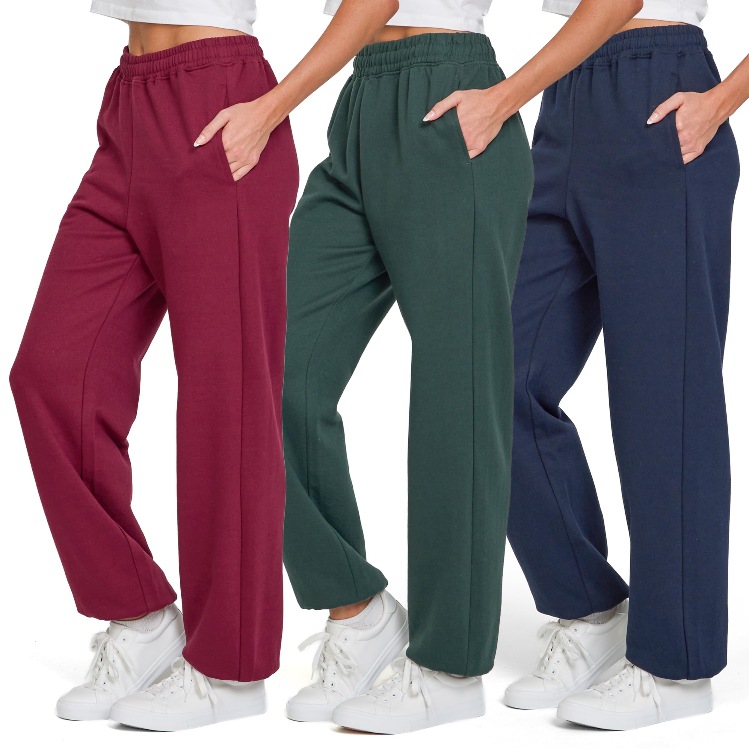 ultra performance womens joggers wide leg 3 pack sweatpants women’s active jogger’s baggy cinch bottoms sweat pants for women