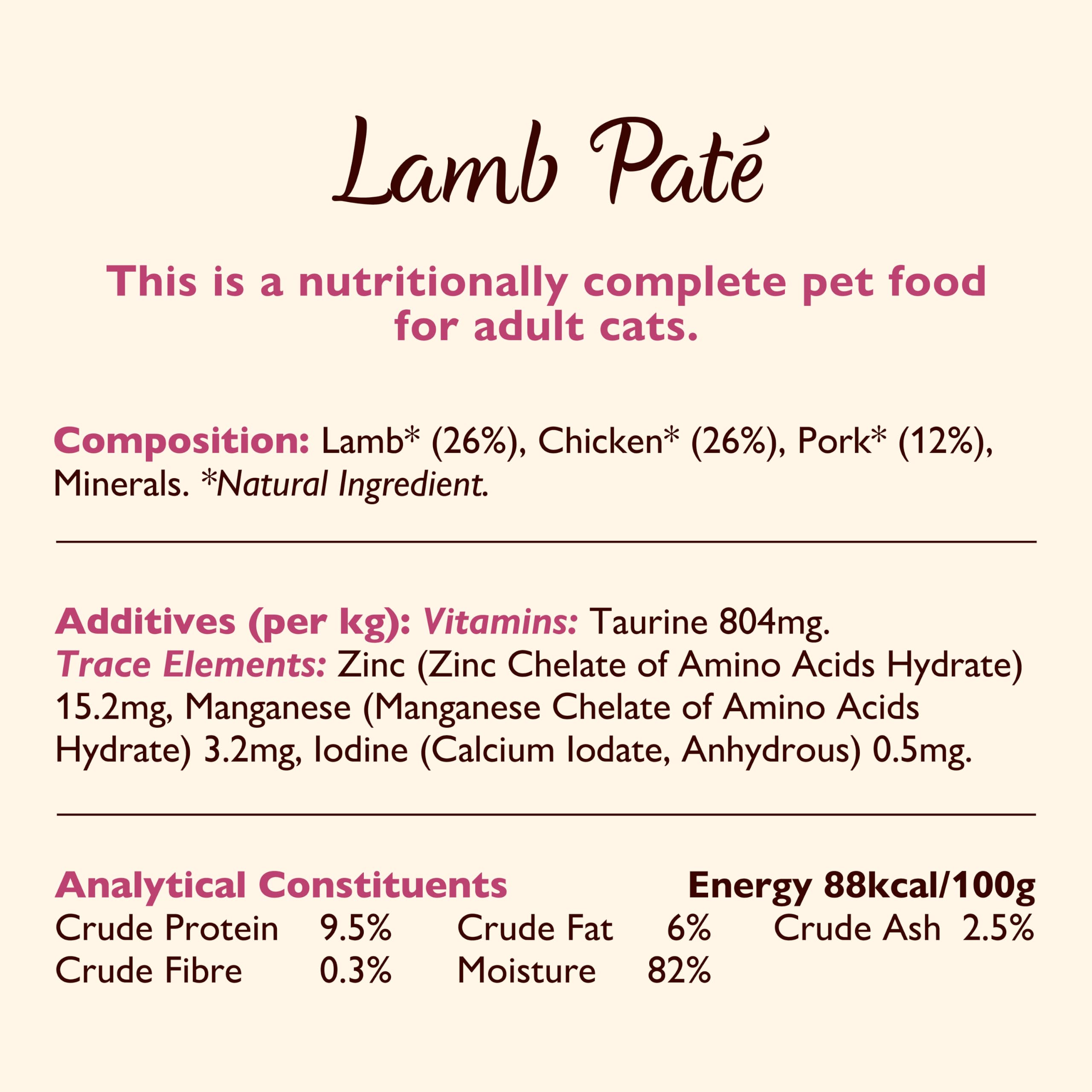 Lily's Kitchen Bandeja de alimento húmedo natural de tipo paté suave para gatos adultos: paquete variado de recetas sin cereales (32 x 85g Tarrinas)