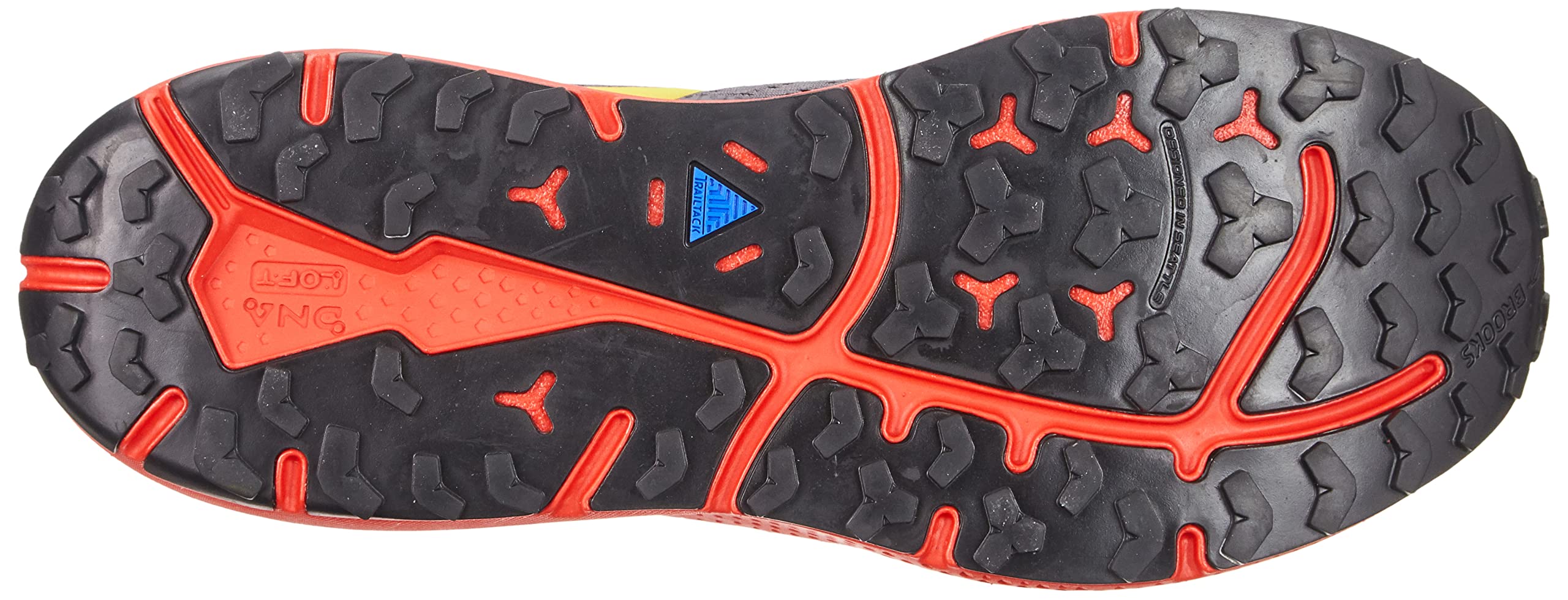 Brooks Podział męski 3 buty do biegania, Black Fiery Red Blazing Yellow, 44.5 eu