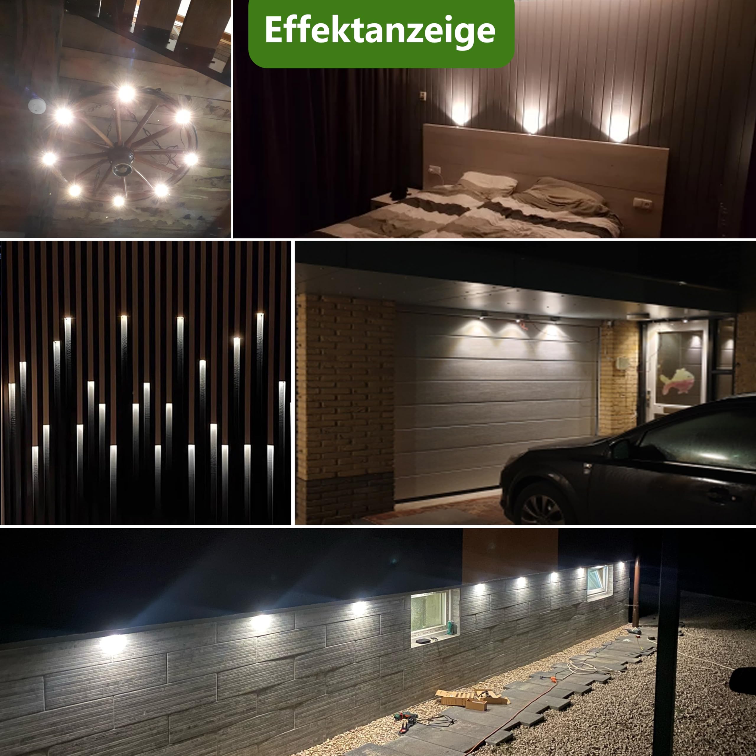 Einbaustrahler LED 1W, mini led Spot,led einbaustrahler 12V Lochmaß 15-18mm,Deckenspots IP65 Einbauspots Kaltweiß,Led spot für Carport Badezimmer Küche,mit 230V Trafo,15er set (Schwarz Kaltweiß 6000k)