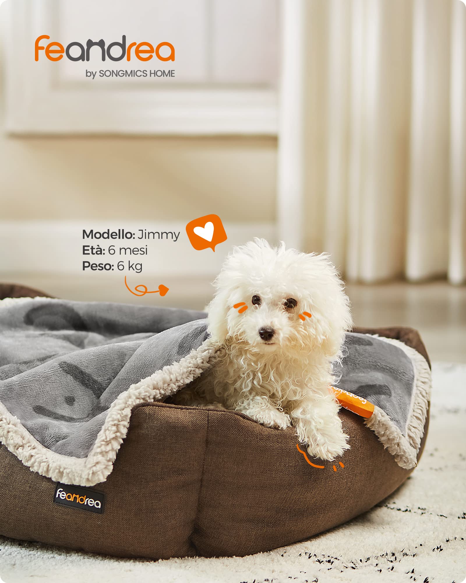 Feandrea Coperta Impermeabile per Cani, Coperta Animali Domestici in Sherpa per Cani Nani, Gatti, 73 x 63 cm, S, Coprisedile Reversibile Lavabile in Lavatrice, Grigio PPB029G01