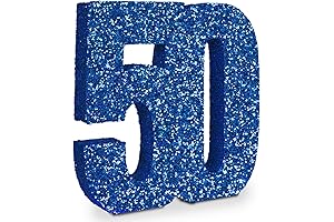 50th Birthday Decorations for Men, Blue Glitter Decor