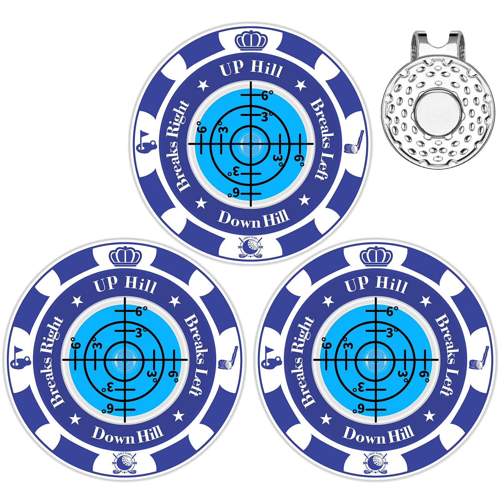 Lousrnman Golf Ball Marker, Funny Ball Marker for Putting Green with Magnetic Hat Clip, Green Reader, Golf Accessories Gift for Men and Women