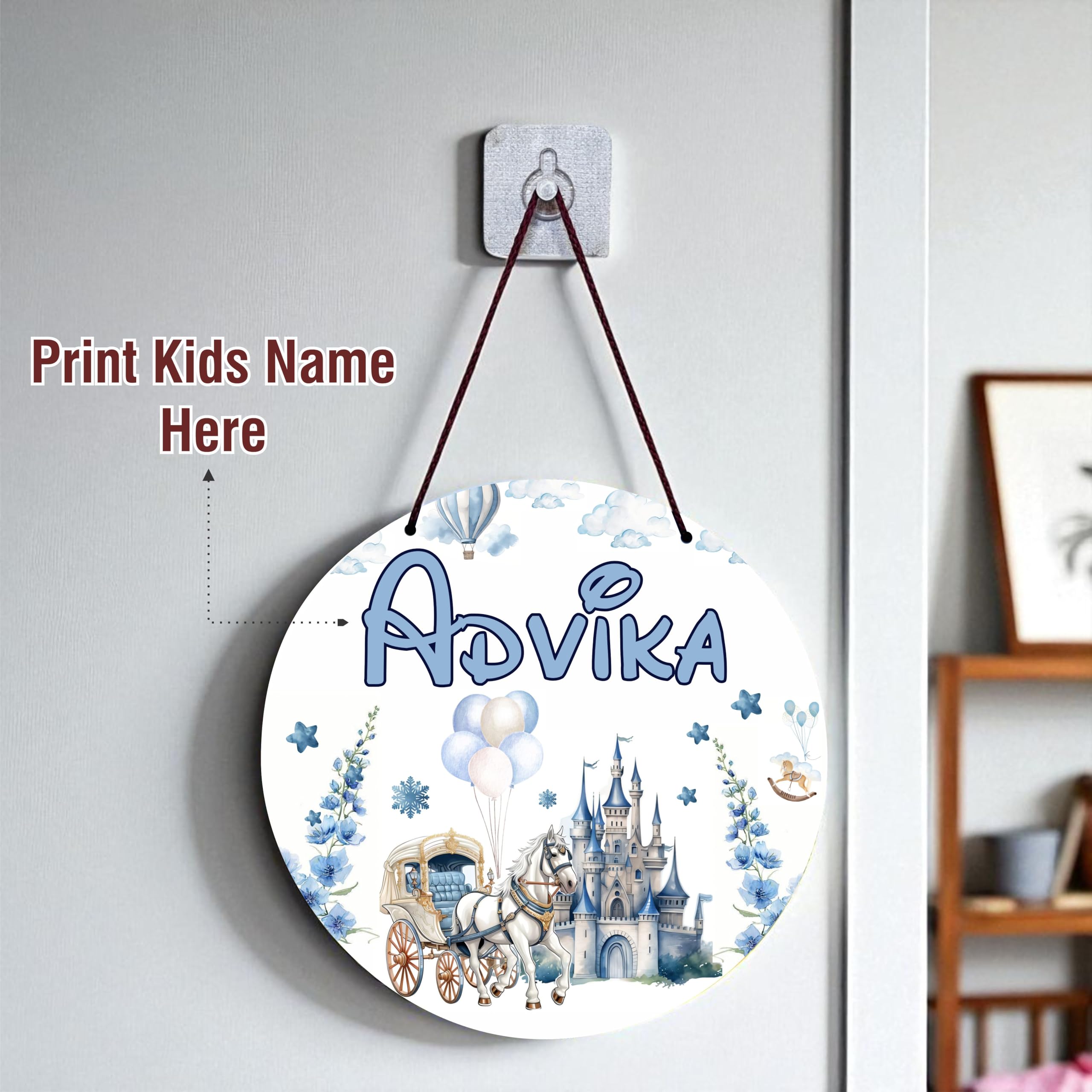 Goodi Cart Personalised Kids Name Plate for Door | Customised Baby Girl Name Sign Board | Princess Theme Kids Room Decor | Nursery Door Name Plate | Birthday Return Gift for Kids | Baby Room Decoration — Amazon image 4