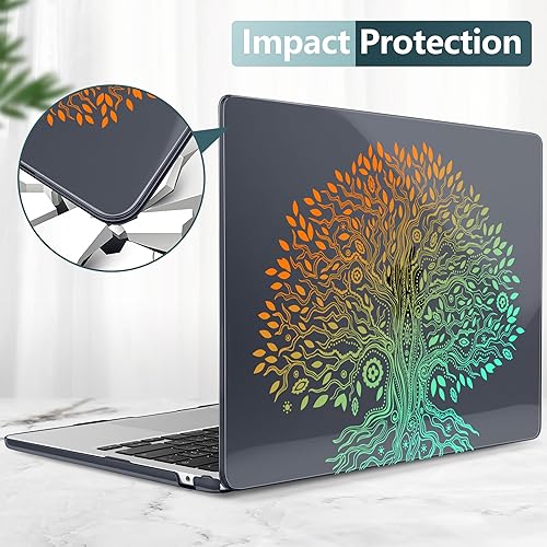Miniatura 6 de TWOLSKOO Funda para MacBook Air M2 de 13.6 pulgadas 2022 2023 A2681 con Touch ID, cubierta rígida de plástico con protector de pantalla, cubierta de