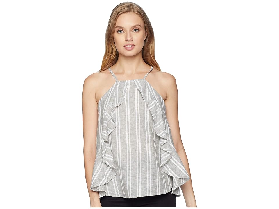 

BCBGeneration Ruffle Front Tank (Dusty Olive Combo) Women's Sleeveless, Brown