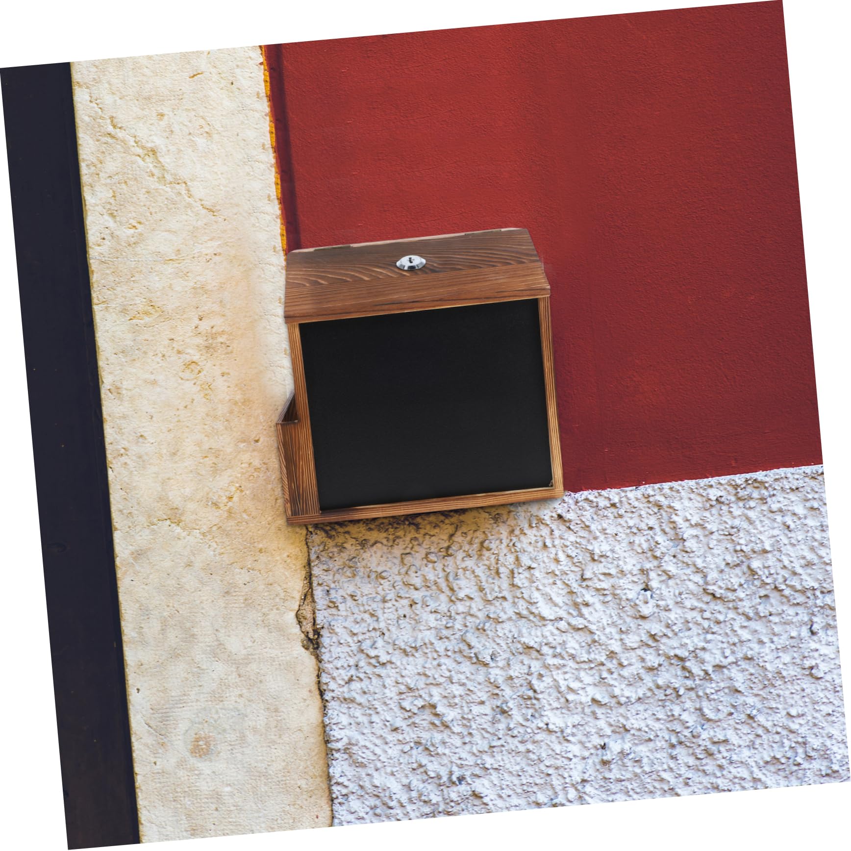 Sewroro Buzón de Sugerencias con Pizarra de Madera con Cerradura y Diseño para Montaje en Pared , Caja de Donaciones Segura Adecuado para Votación y Propinas en Restaurantes