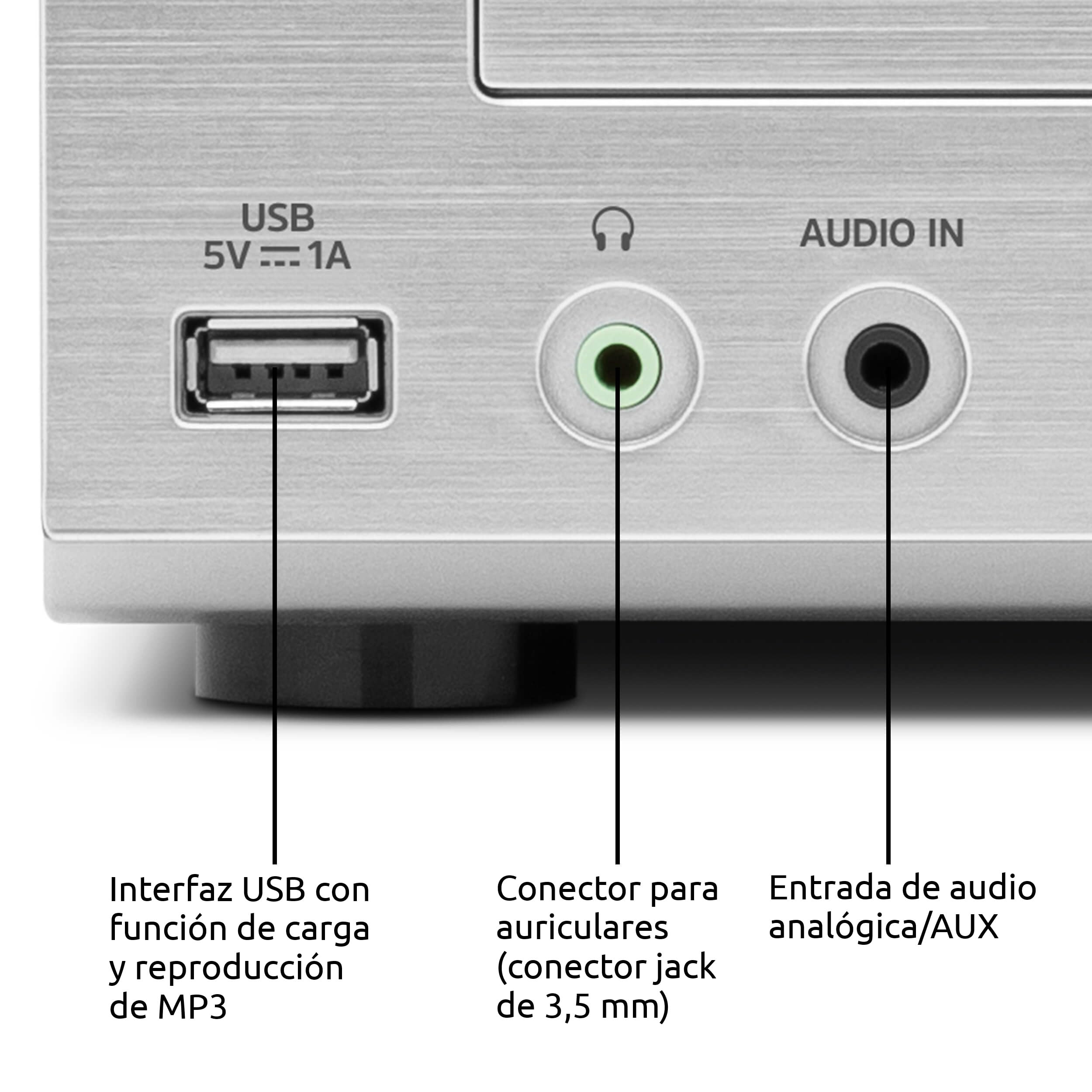 TechniSat Viola 710 CD IR - Equipo Hi-Fi Compacto (Radio Internet, Dab+, FM, CD, Bluetooth, Altavoces estéreo 2x20 W RMS, Toma Auriculares, Despertador, Sleep Timer, Mando a Distancia)