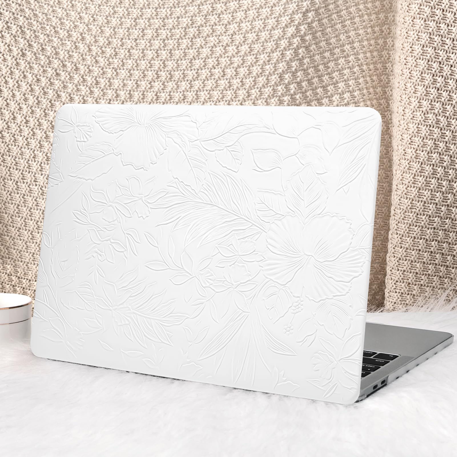 Seorsok Compatible with MacBook Pro 13 inch Case M2 2023,2022,2021-2016 A2338 M1 A2251 A2289 A2159 A1989 A1708 A1706,Leaves Flowers Leather Hard Shell