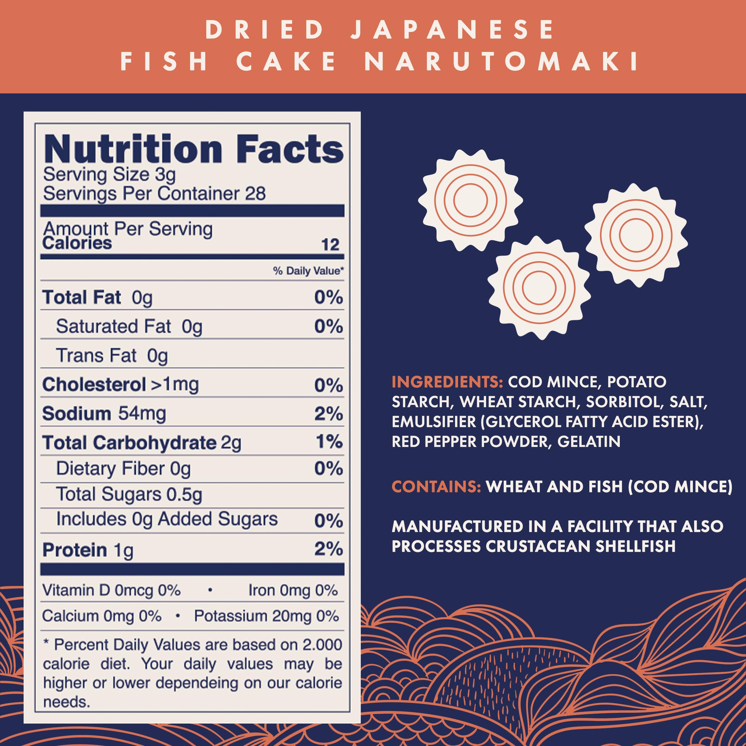 Ramen Eats Dehydrated Fish Cake Narutomaki Noodle Topping 3 OZ (Standard)
