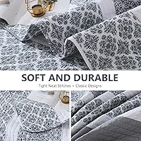 Vista 6 de Juego de edredón tamaño king - Juegos de colcha acolchada tamaño king, 100% edredón de algodón, juego de cama tamaño king, 3 piezas de cubrecama