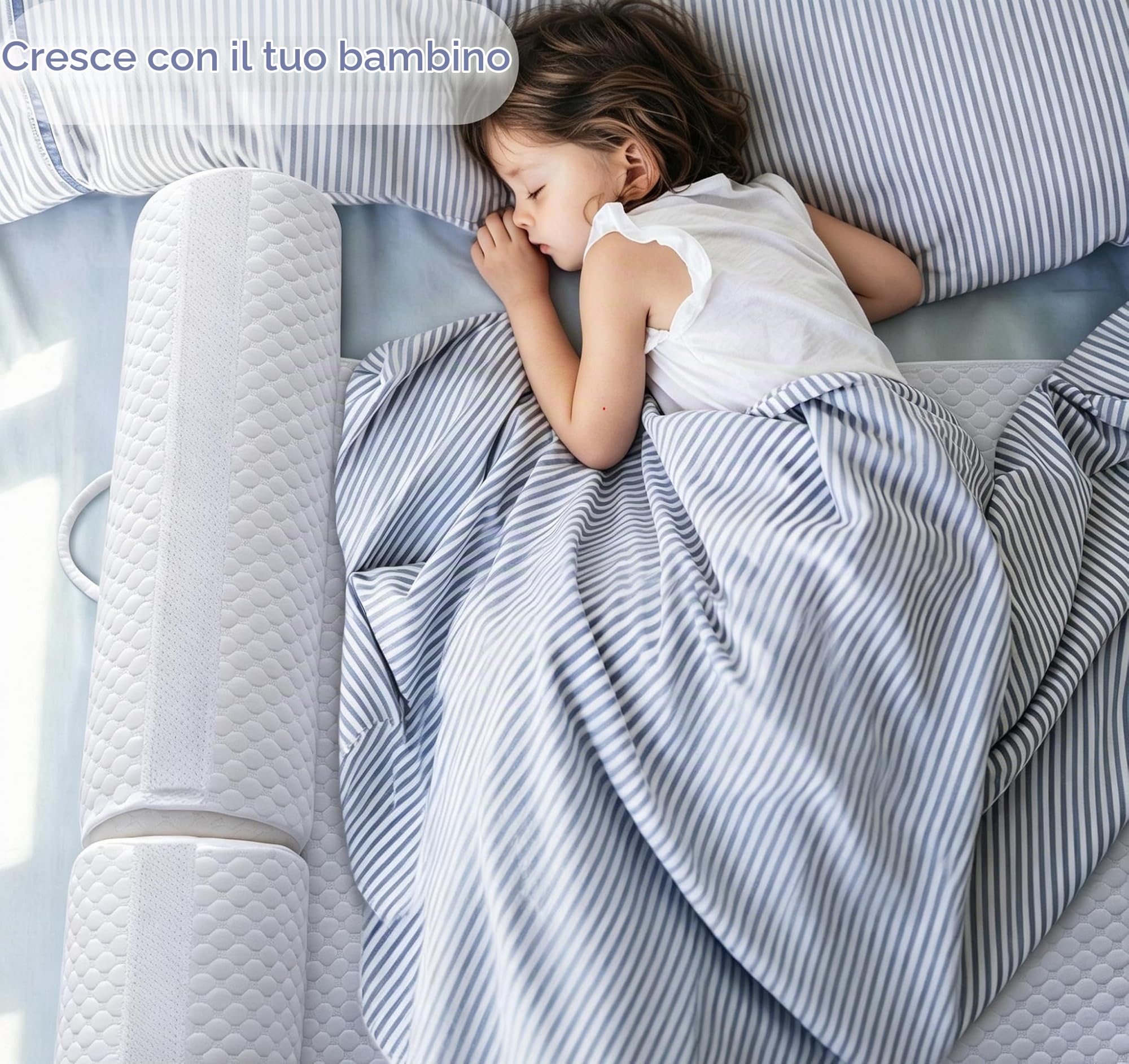 YIHATA Pieghevole Paracolpi Lettino, Portatile Sponda Letto Con Maniglia, Paracolpi Di Sicurezza Per Anziani Con Antiscivolo E Lavabile in Lavatrice,Adatto A Tutti I Letti - 1 Pezzi