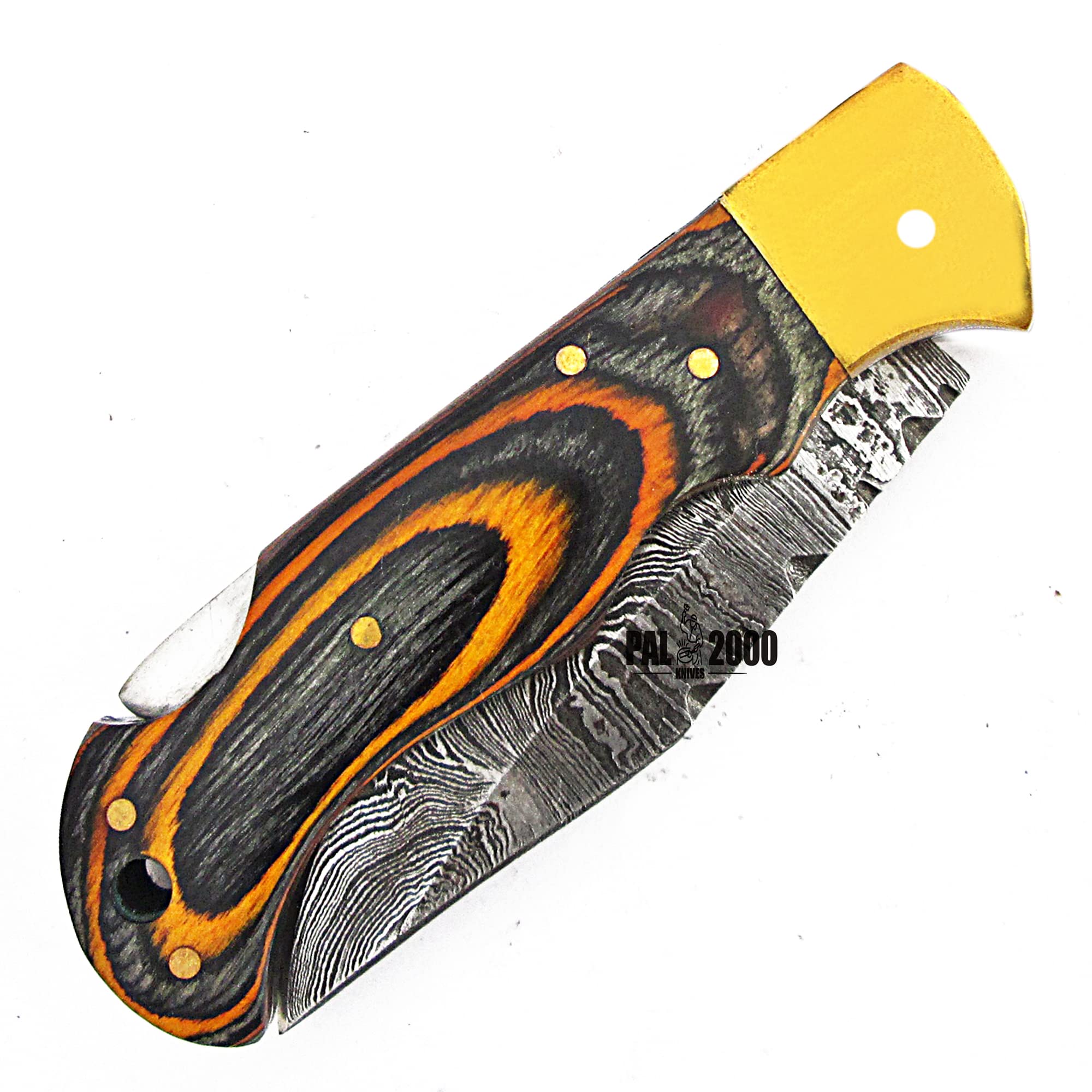 PAL 2000 KNIVES Coltello pieghevole - Coltello tascabile fatto a mano in acciaio di Damasco FOL-4002