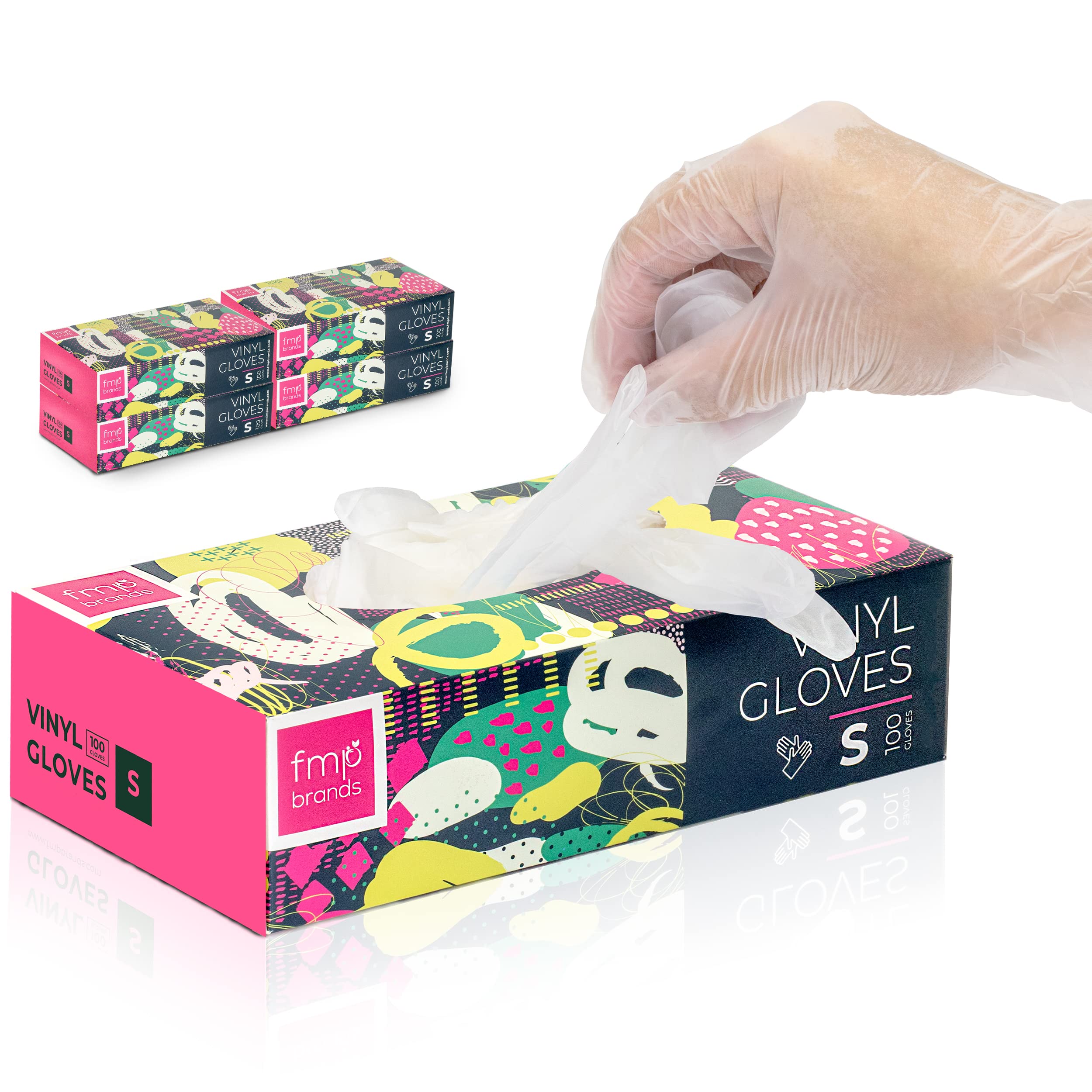 Fit Meal Prep 400 Pack Disposable Latex Free Small Vinyl Food Prep Gloves - Powder Free, Ideal for Kitchen, Bathroom, Household, Gardening