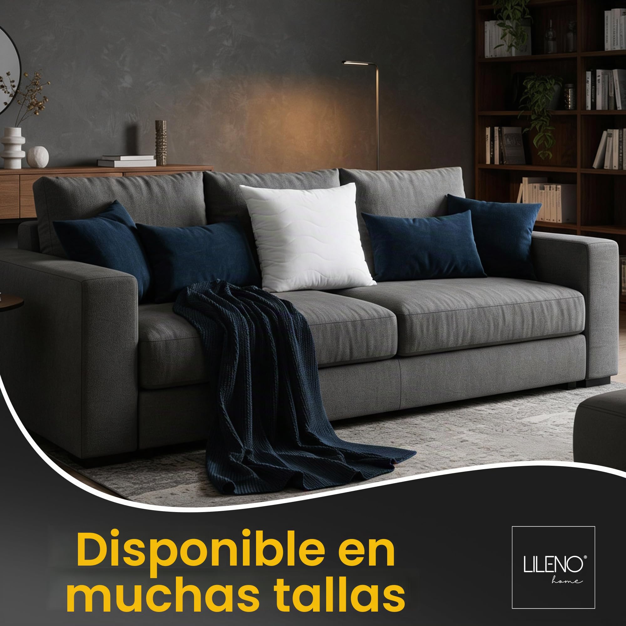 LILENO HOME Juego de 6 rellenos de cojines de 45 x 45 cm, cojín interior acolchado de 45 x 45 cm, para alérgicos, funda de microfibra como cojín de sofá, decoración y cojín de sillón, lavable a 40 °C