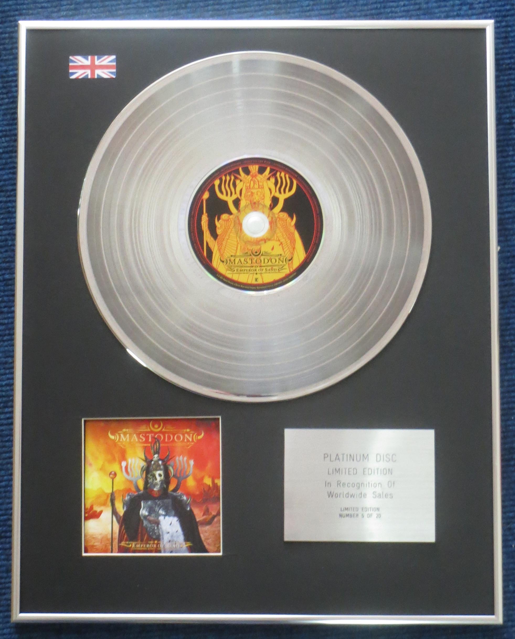 Century Music AwardsMASTODON - Limited Edition CD Platinum Disc - EMPEROR OF SAND