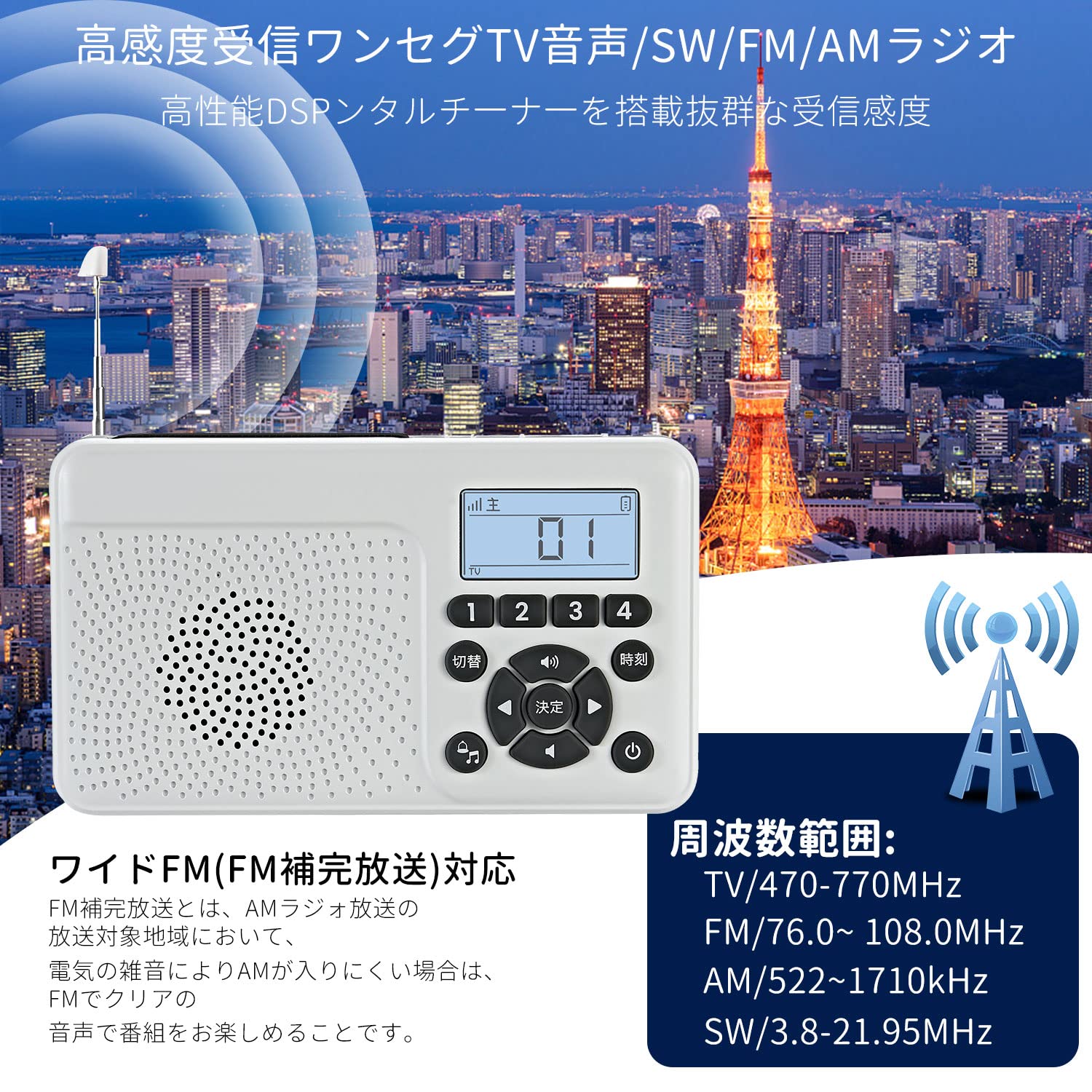 Amazon.co.jp: ポータブルラジオ1.77インチ ワンセグラジオ・ワンセグ 