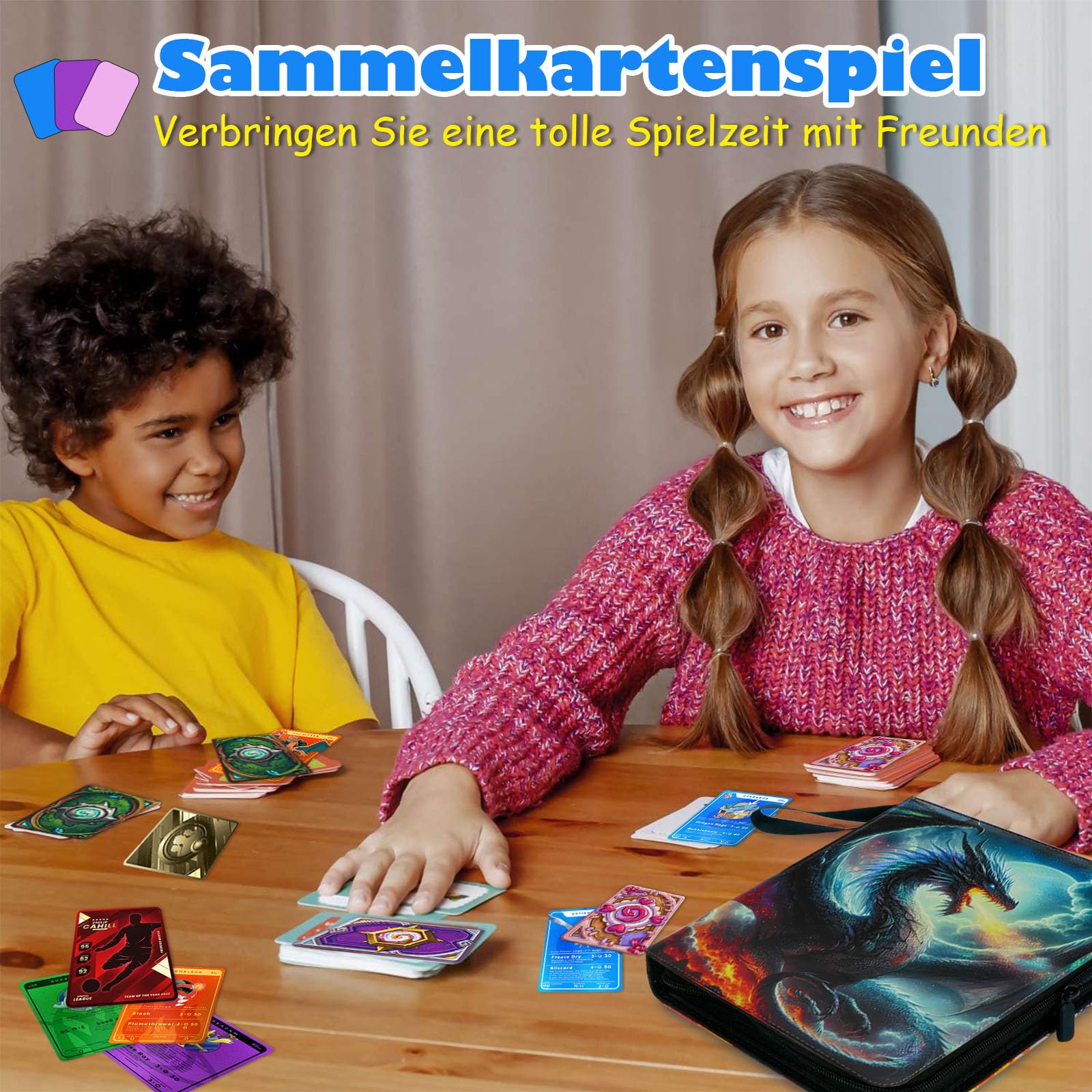 Album de collection pour cartes Pokémon - 50 pages - 900 cartes - Capacité : 900 cartes à collectionner - Classeur - Portable - Étanche - En polyuréthane - Cadeau pour enfants - S900