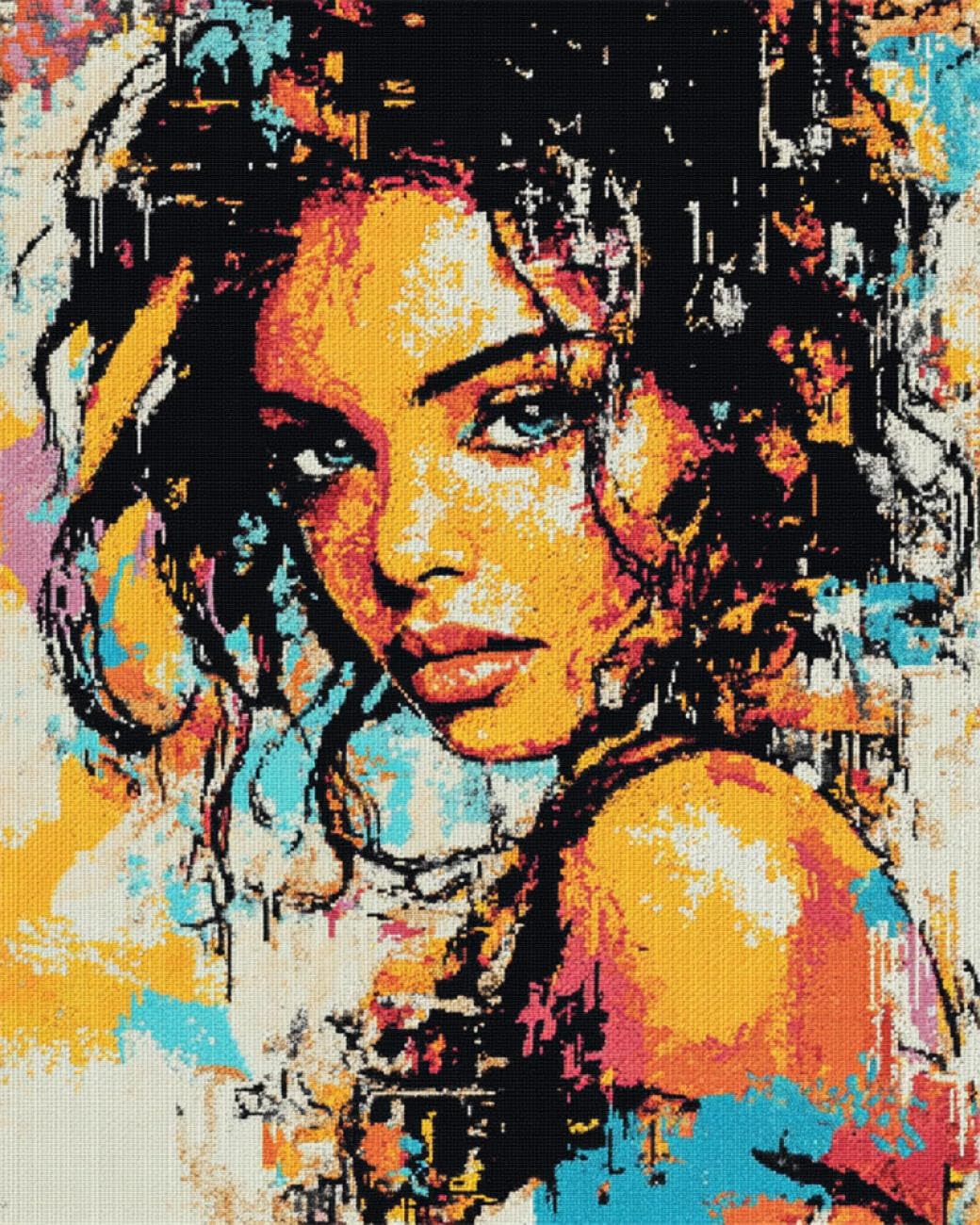 AMBATTERY Tappeto Annodato Da Realizzare Donne Graffiti Kit Tappeto Fai Da Te Con Tappetino In Tela Stampata，Filato Per Uncinetto，Ricamo，Uncinetto，Arazzo Per La Decorazione Della Casa 33x45in
