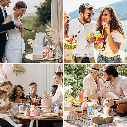 Miniatura 6 de Paquete de 100 fundas personalizadas para enfriar latas, enfriadores de latas de cerveza a granel, funda aislante plegable personalizada para