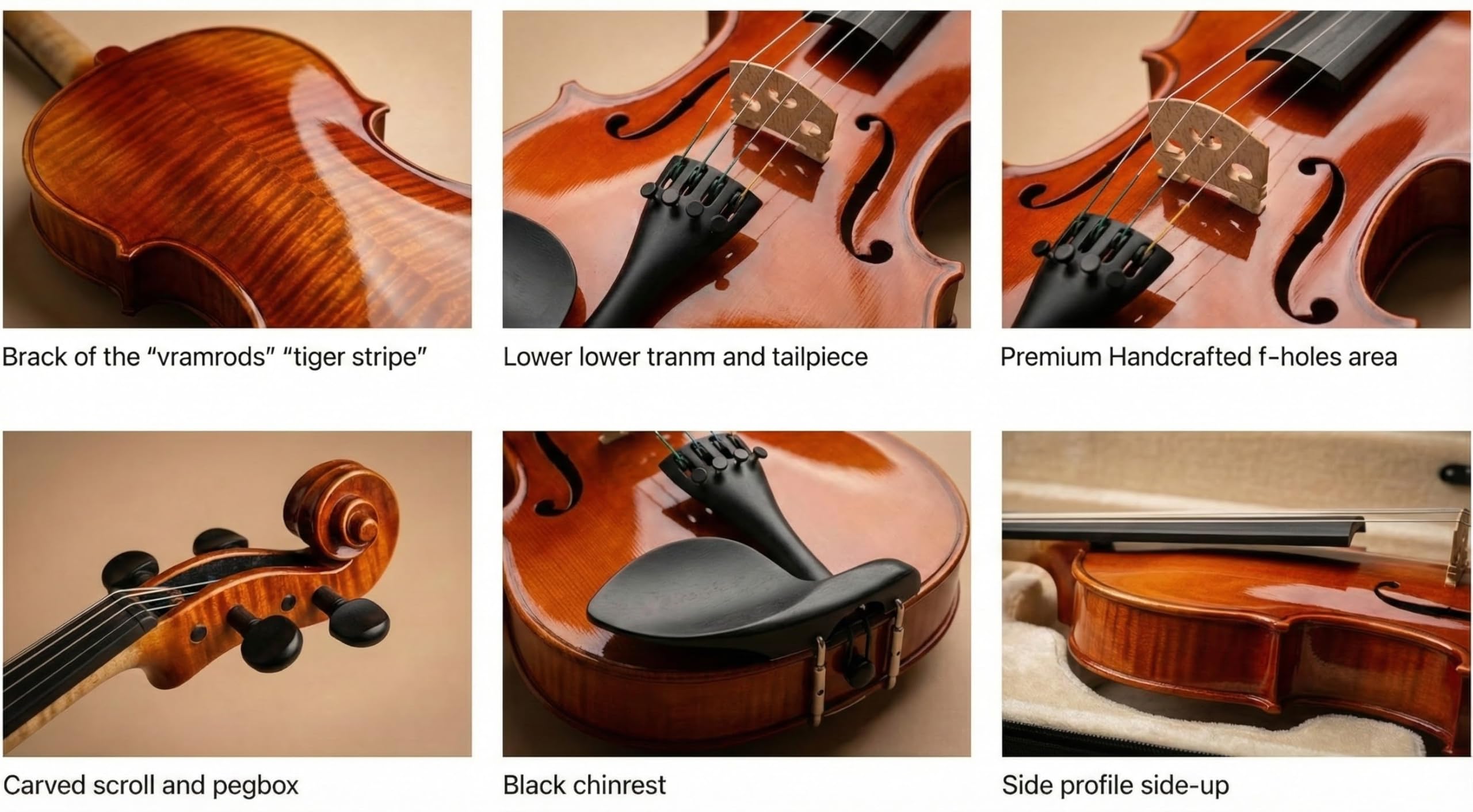 Violino 4/4, set completo per adulti e bambini, kit professionale fatto a mano in abete rosso, include custodia, arco, colofonia, spalliera, perfetto strumento acustico per principianti, dimensioni 4