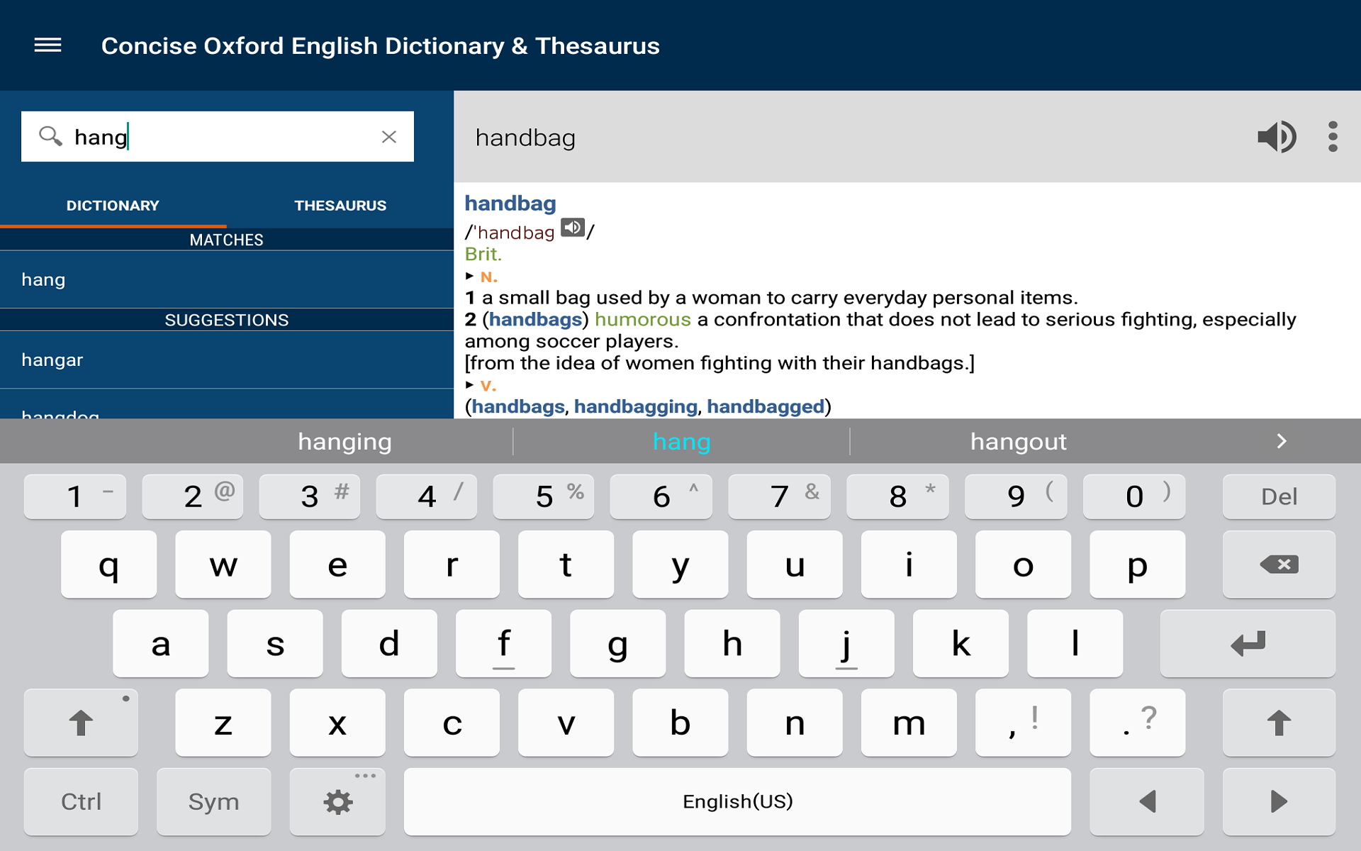 Concise Oxford English Dictionary & ThesaurusAmazon.deAppstore for Android