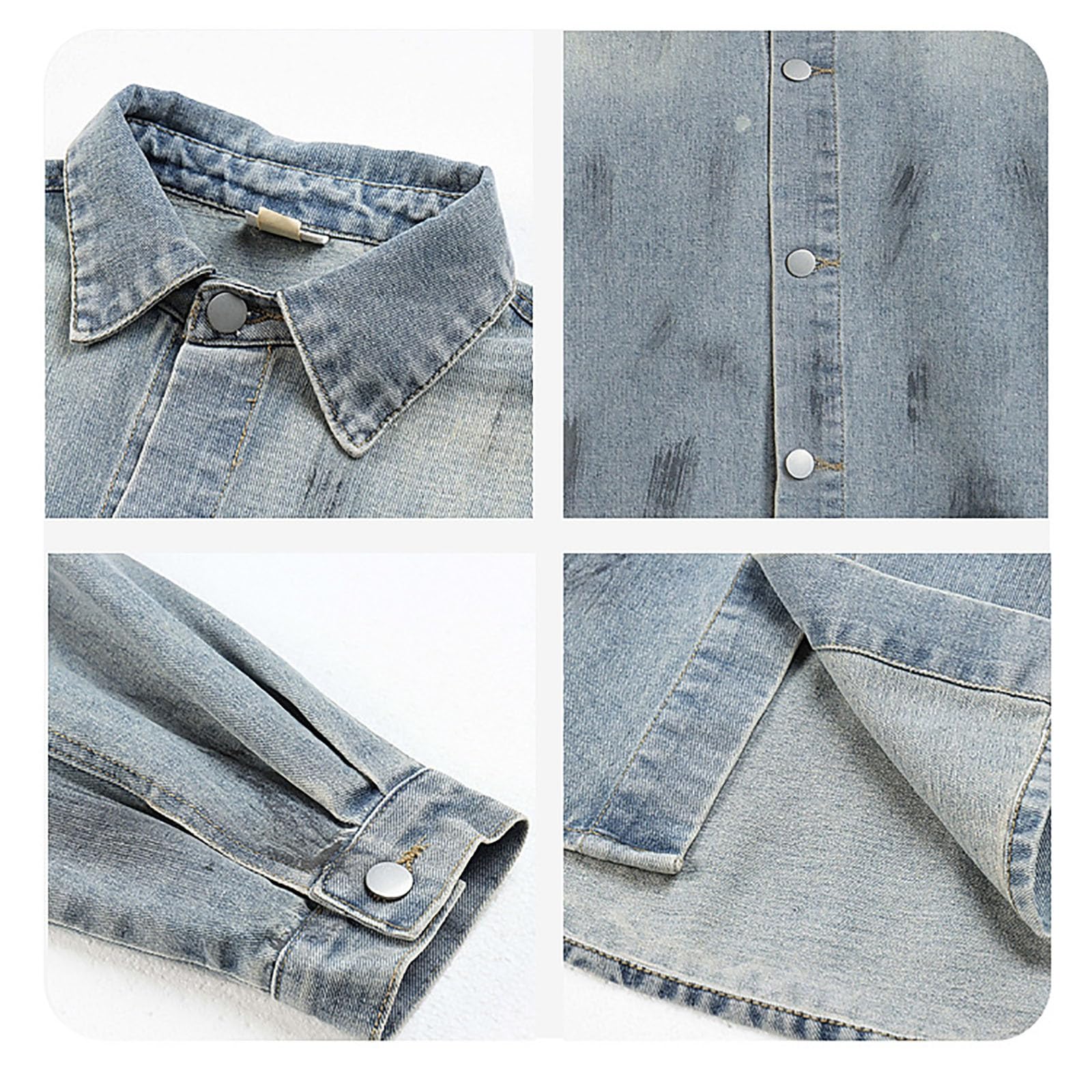 Giubbotto Jeans Uomo Giacca di Denim Mezza Stagione Giacchetto Oversize Casual Abbigliamento Cowboy Giubbino Autunnali Primaverile