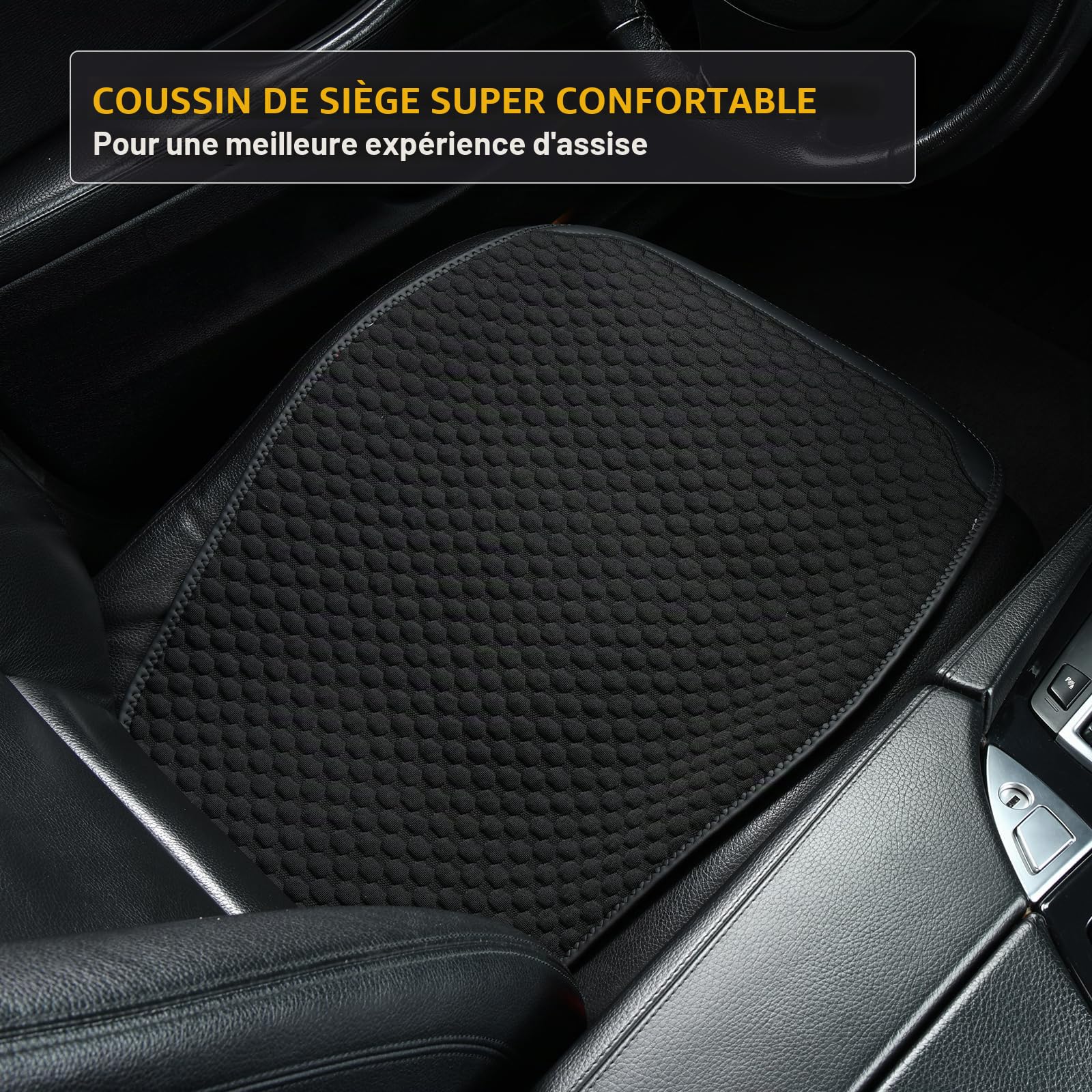 XCBYT Coussin Avant Voiture 2 Pièces, Super Respirant, Protection Siège Antidérapante, Housse Universelle, Doux et Confortable