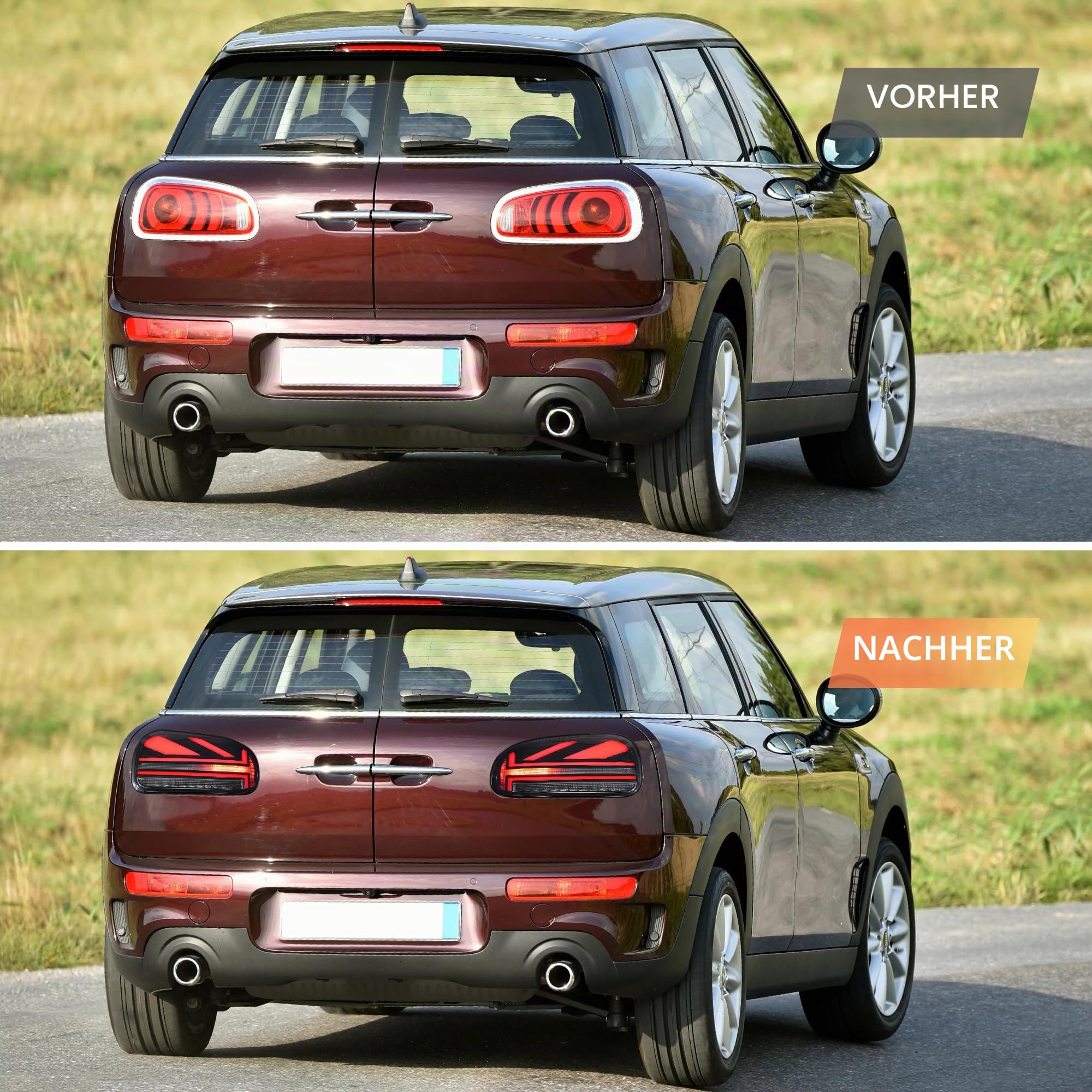 VLAND Rückleuchten Kompatibel für Mini Clubman F54 F54LCI One, Cooper, Cooper S/SD, JCW 2015-2023, Mit E-Prüfzeichen,1 Satz (Schwarz)