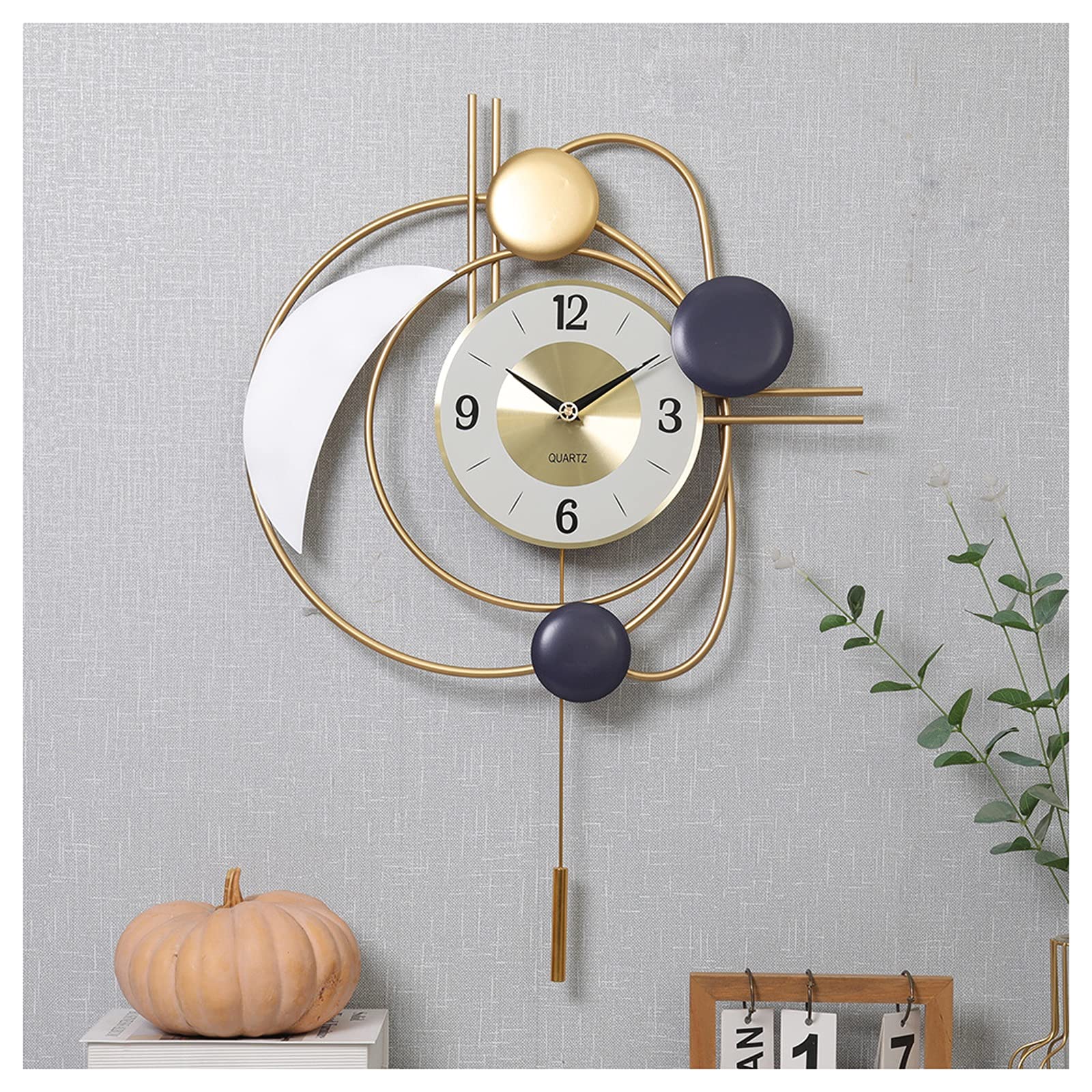 LMYSXAOZ Non-ticking Large Wall Clock - Modern Arabic Numeral for Living Room, Bedroom, and Office Silent Quartz Irregular with Stylish Design